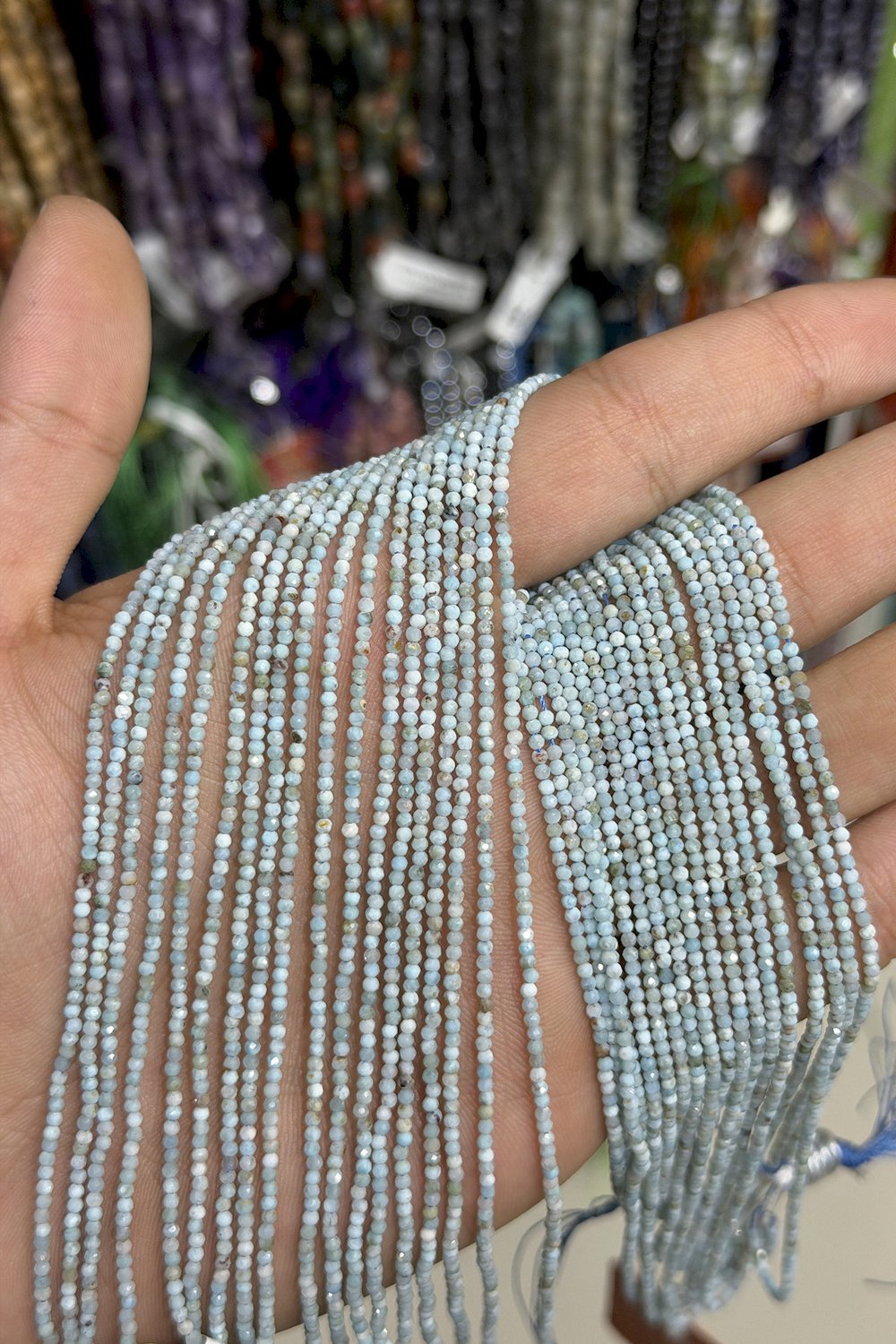 Larimar Taşı Faset Kesim 2mm Doğal Taş Dizi