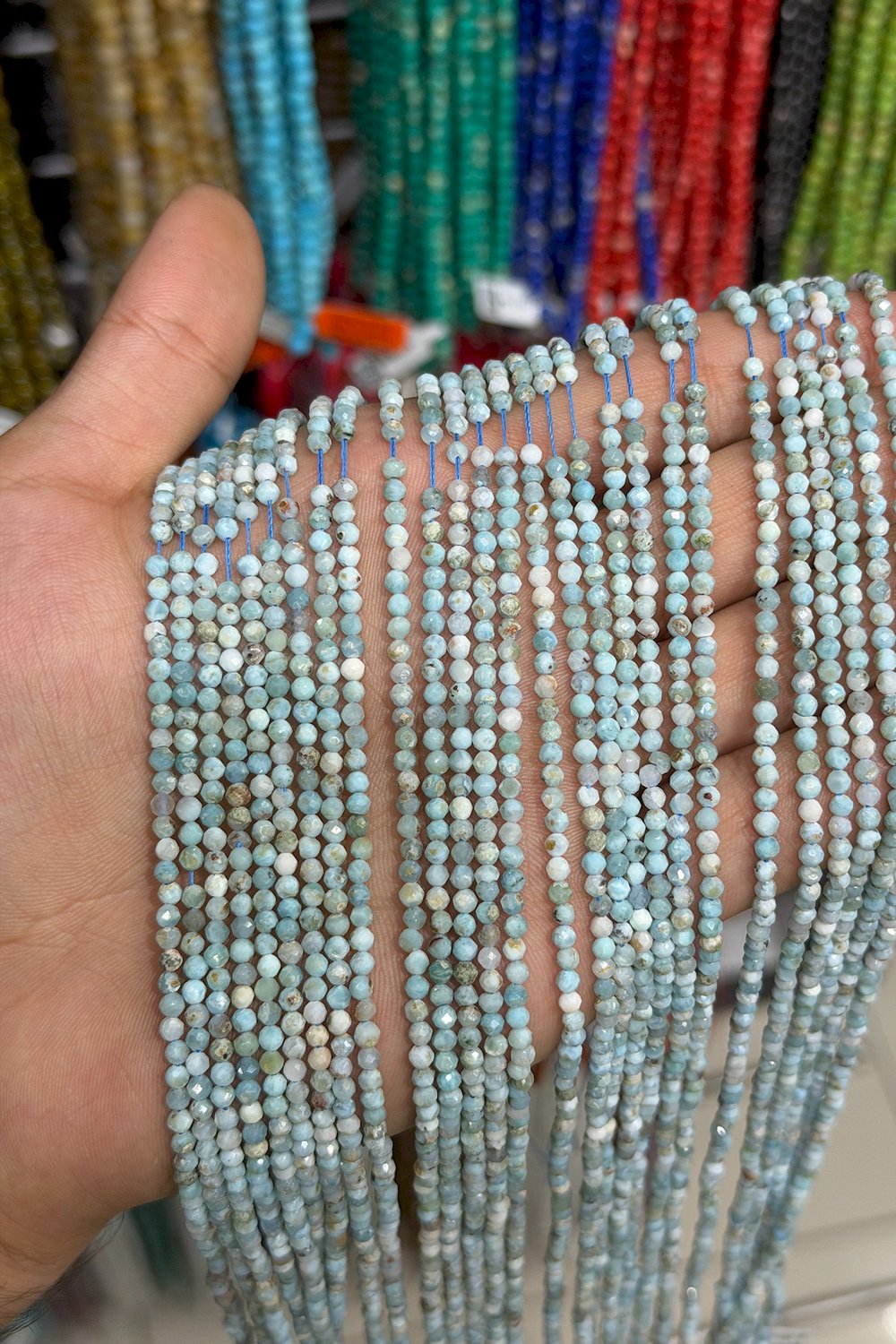 Larimar Taşı Faset Kesim 3mm Doğal Taş Dizi