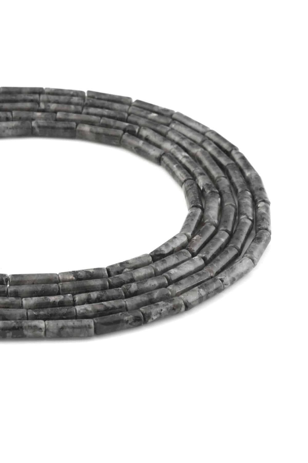 Larvakit Taşı Silindir Kesim Parlak 4x13mm Doğal Taş Dizi [AA]