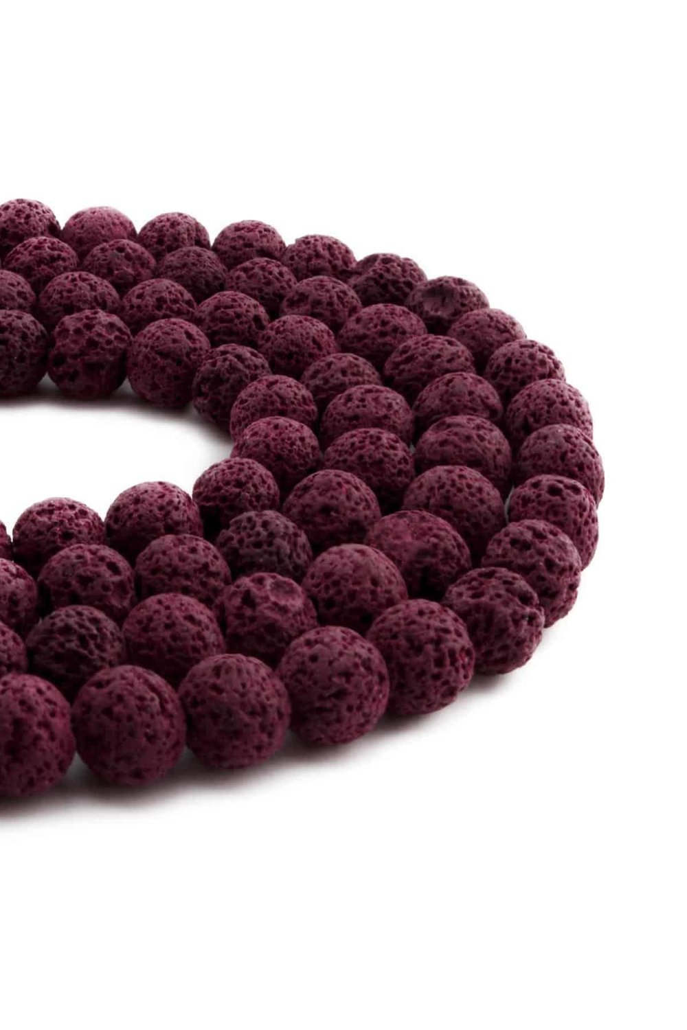 Lava Stone Natural Stone Matte Augerndy Globe Cut 10mm String Of Beads