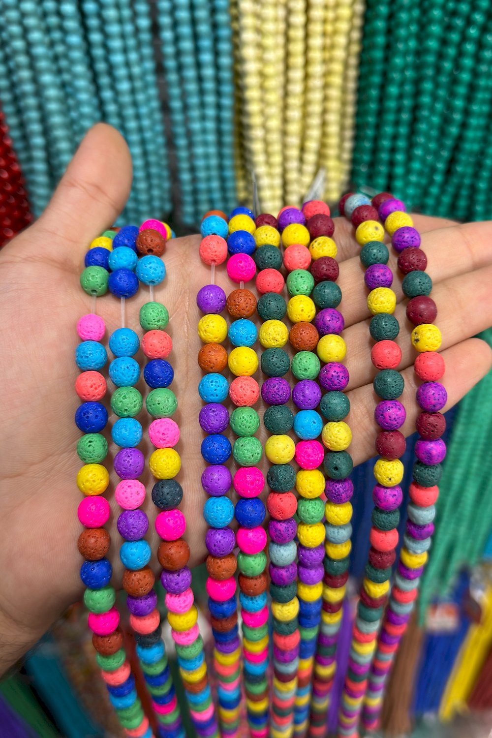 Lav Taşı Küre Kesim Mat 8mm Doğal Taş Dizi [AA]