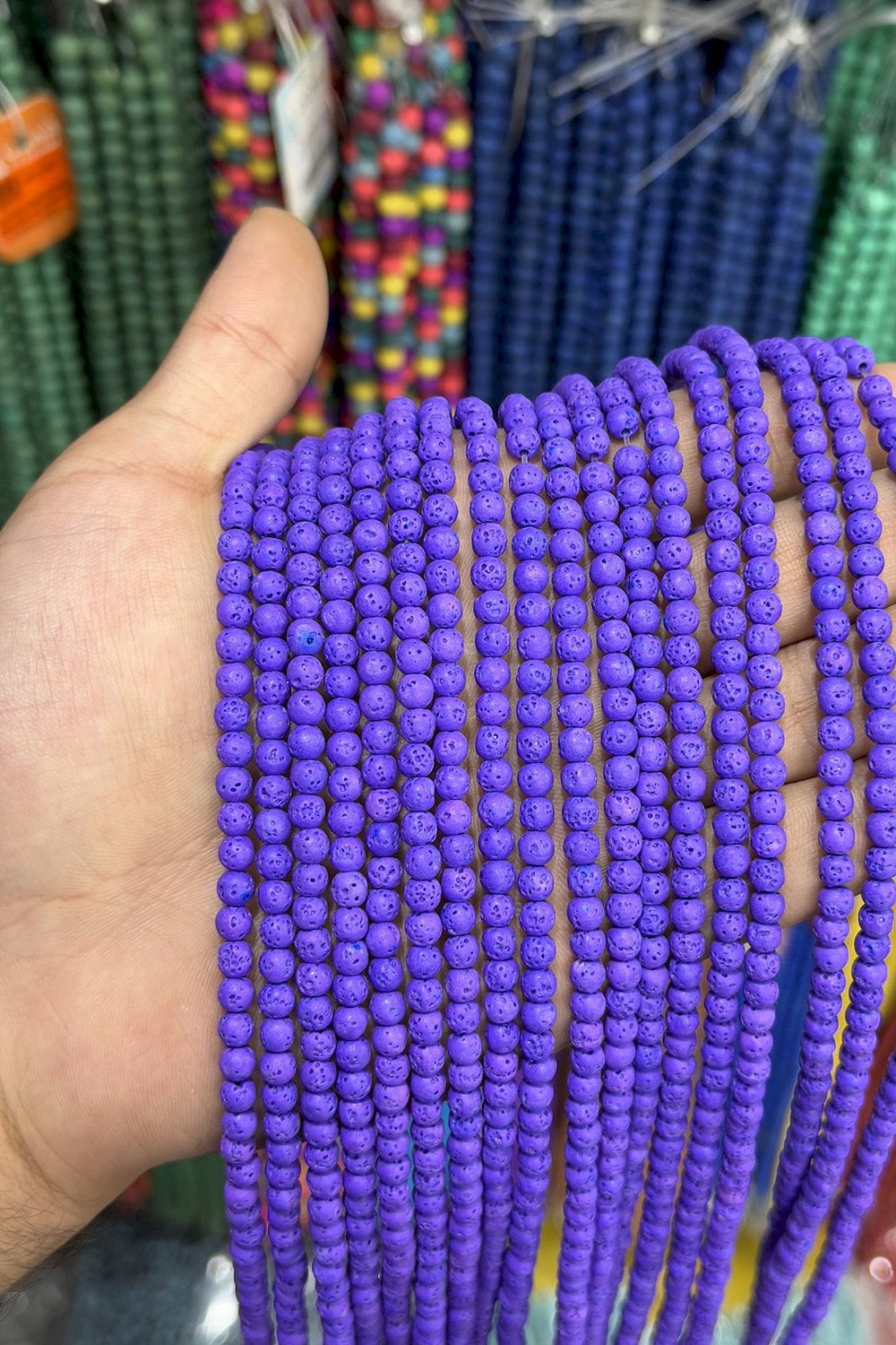 Lav Taşı Küre Kesim Mat Mor 4mm Doğal Taş Dizi [AA]