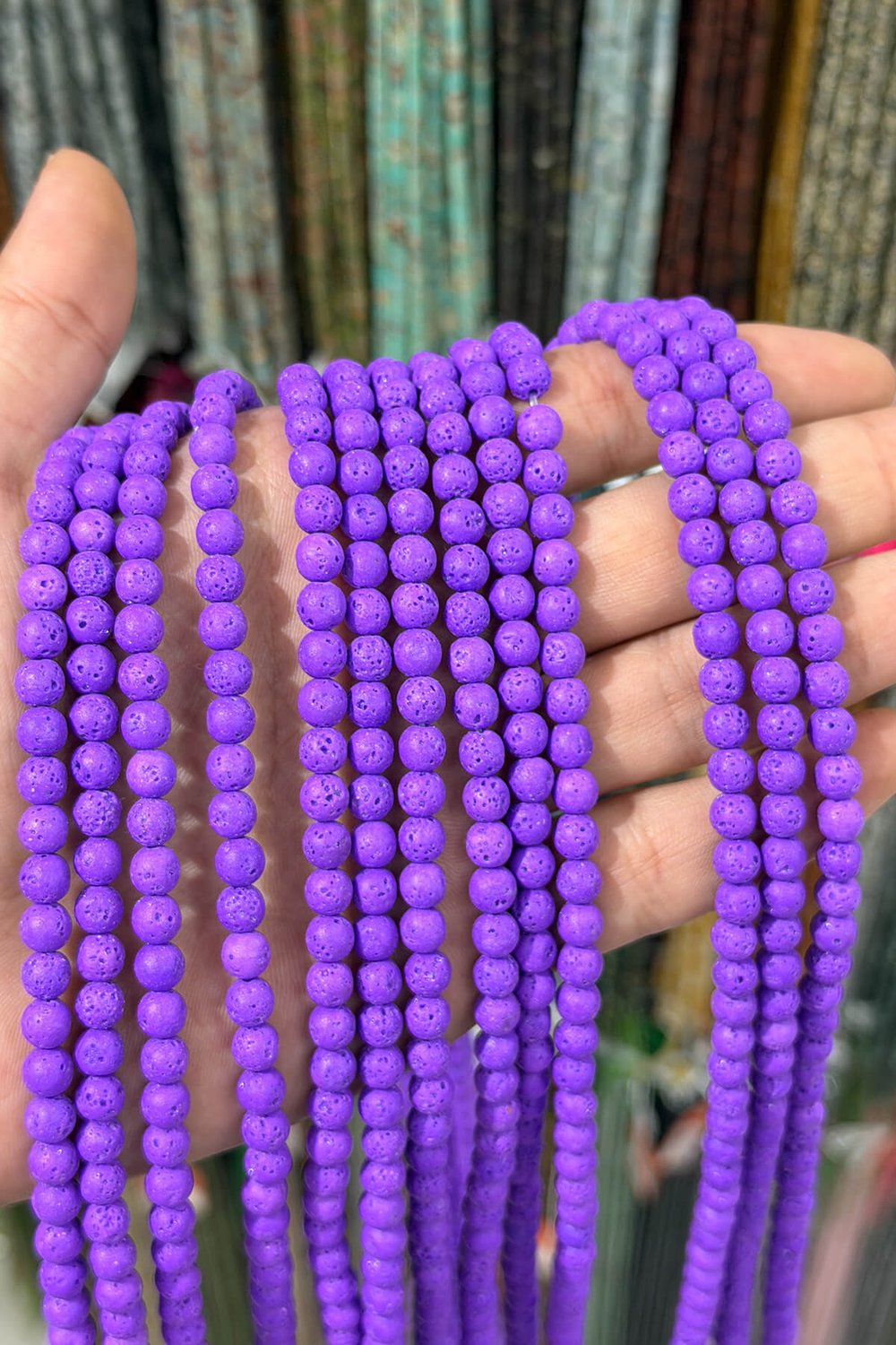 Lav Taşı Küre Kesim Mat Mor 6mm Doğal Taş Dizi [AA]