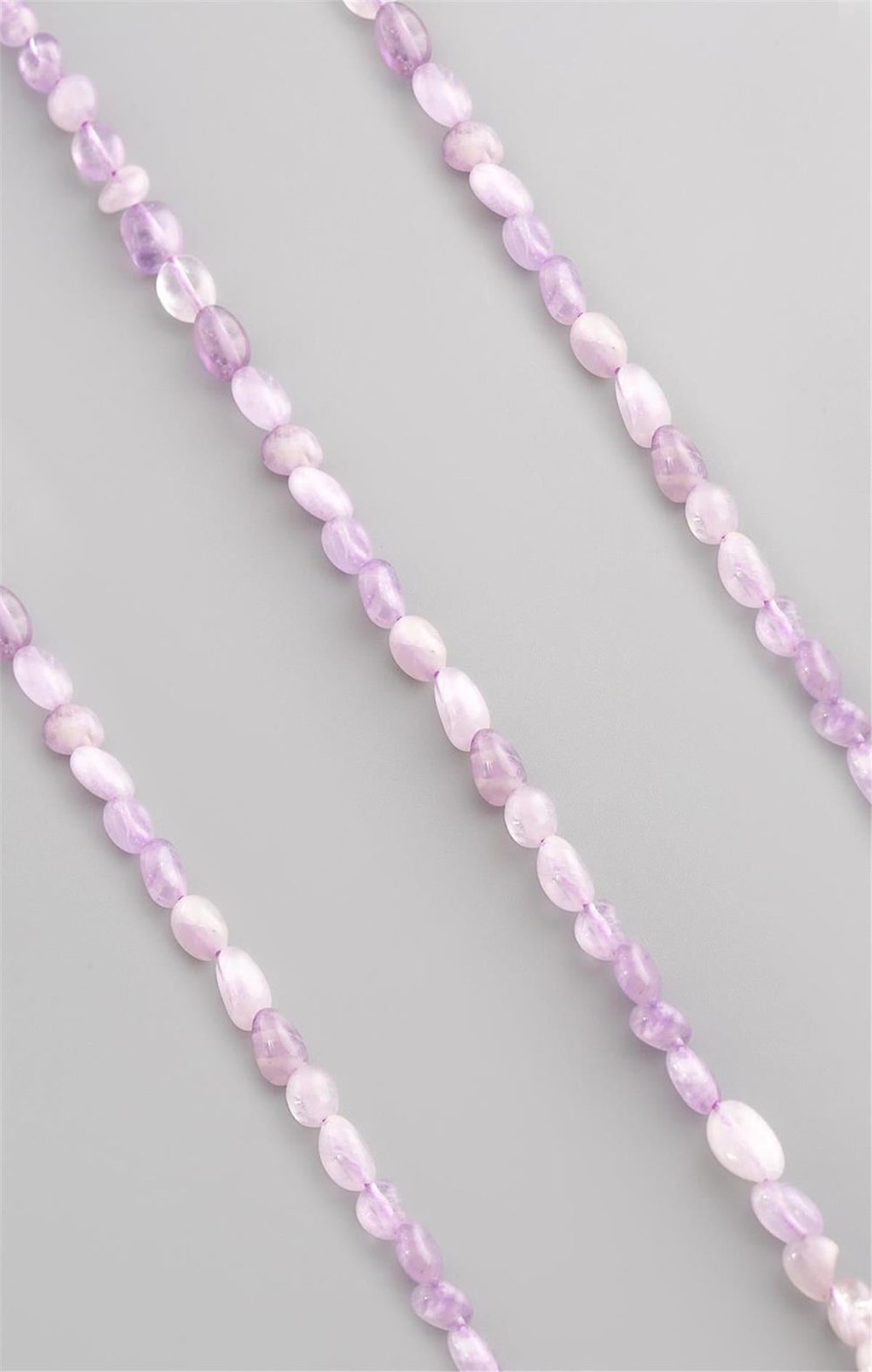 Lavender Amethyst Natural Stone Tumbler Cut 6x8mm String Of Beads