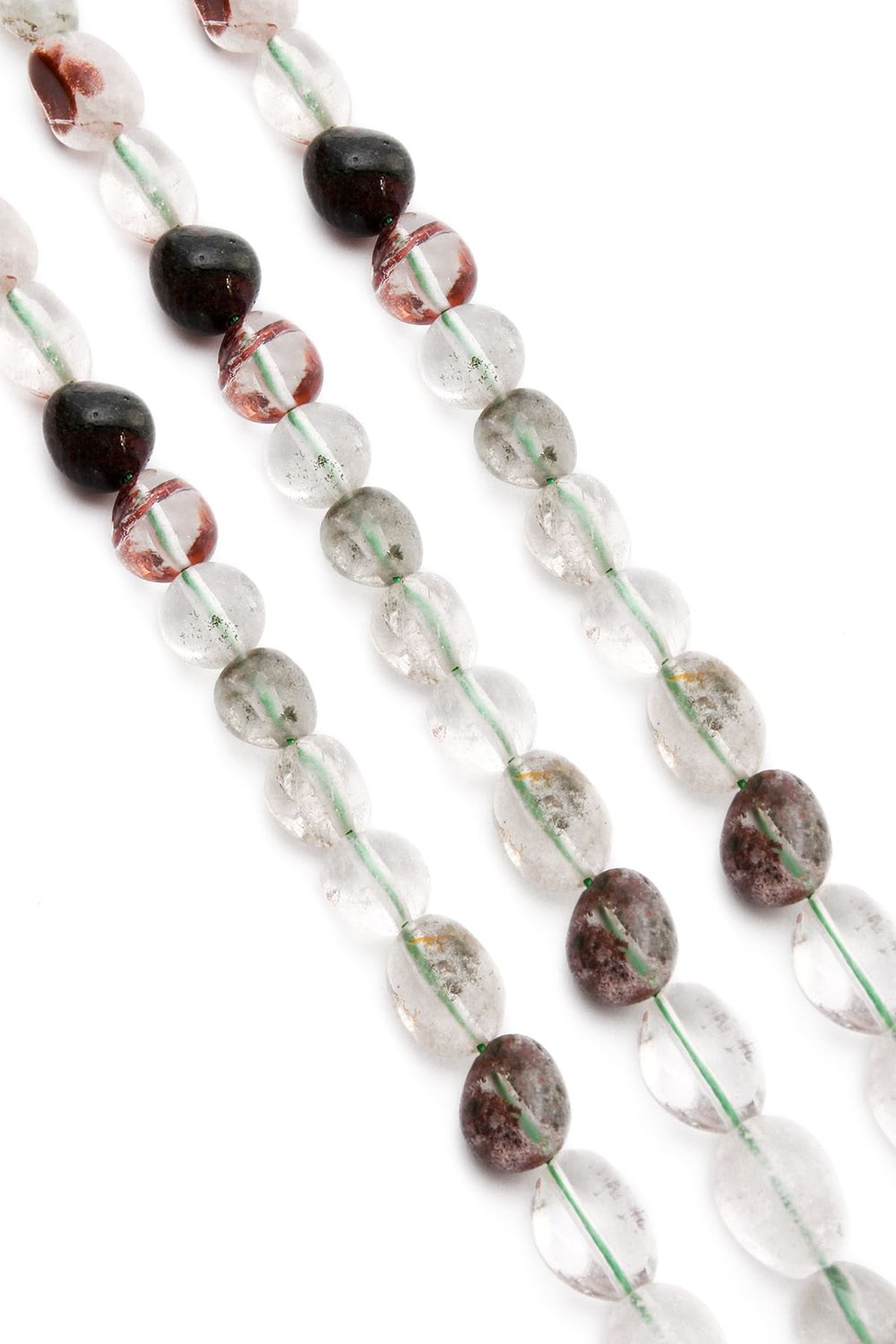 Lodolite Natural Stone Tumbler Cut 8x11mm String Of Beads