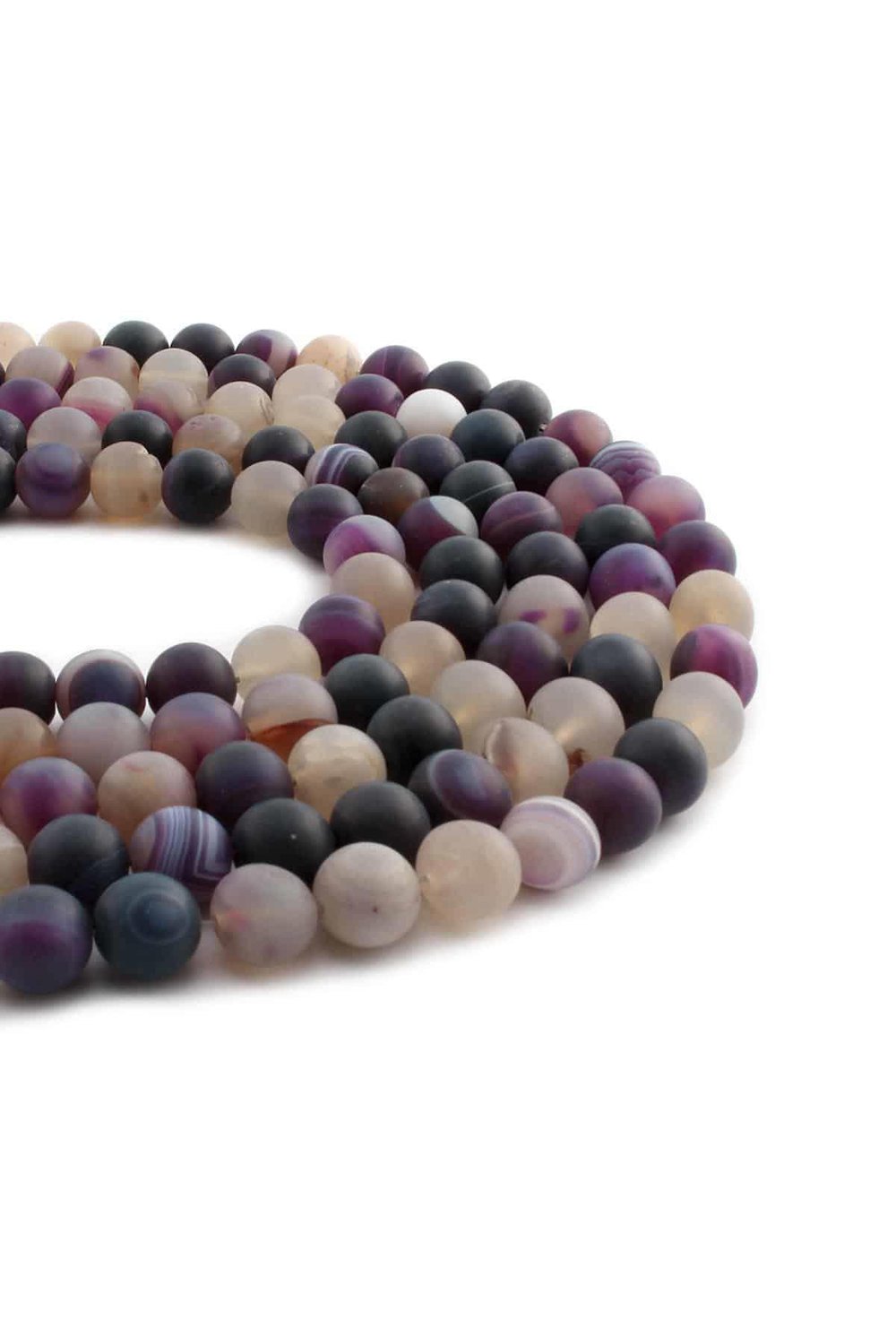 Madagascar Agate Natural Stone Globe Cut 10mm String Of Beads