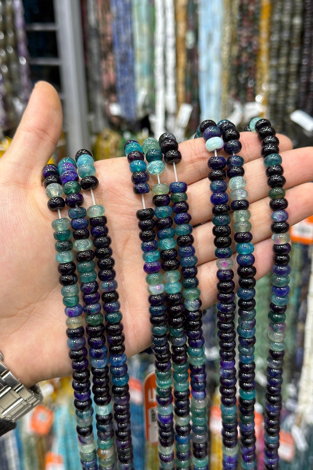 Madagaskar Akik Doğal Taş Parlak Mor 5x8mm Dizi