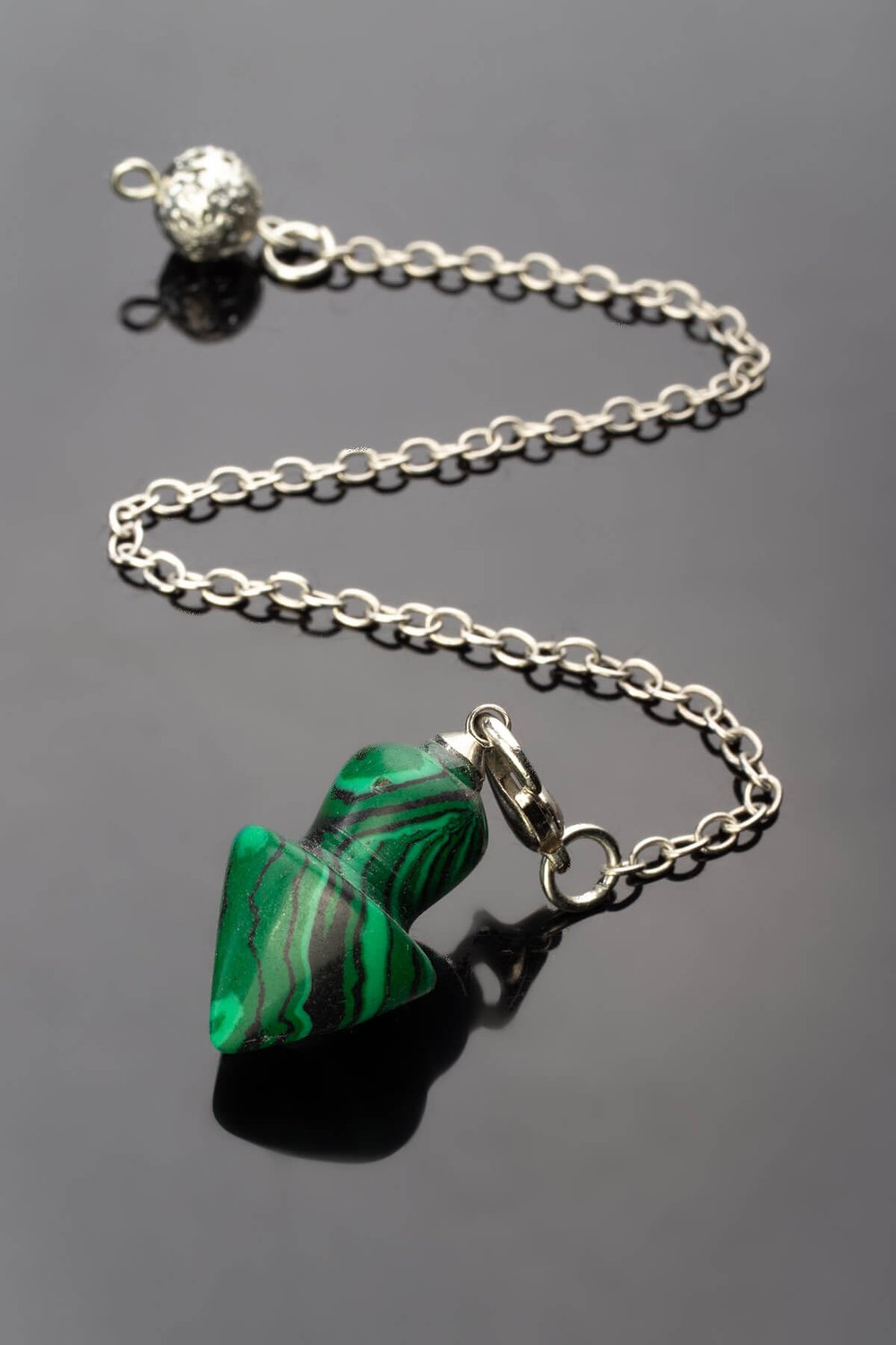 Sıkma Malakit Doğal Taş 15x23mm Pandül Sarkaç