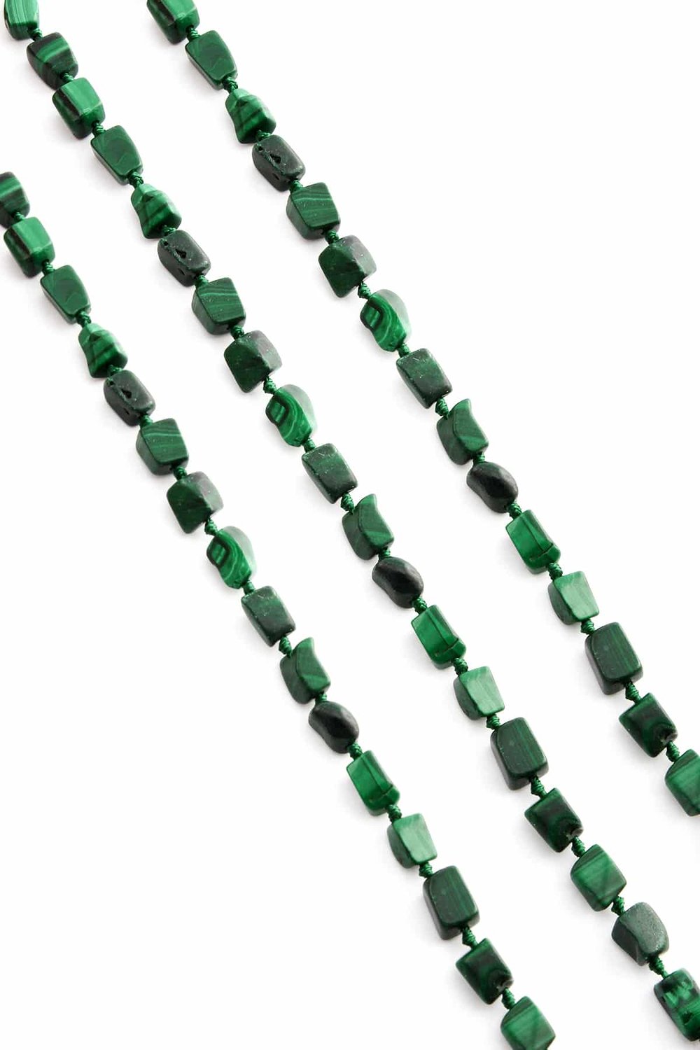 Malachite Natural Stone Rectangular Cut 5x7mm String Of Beads