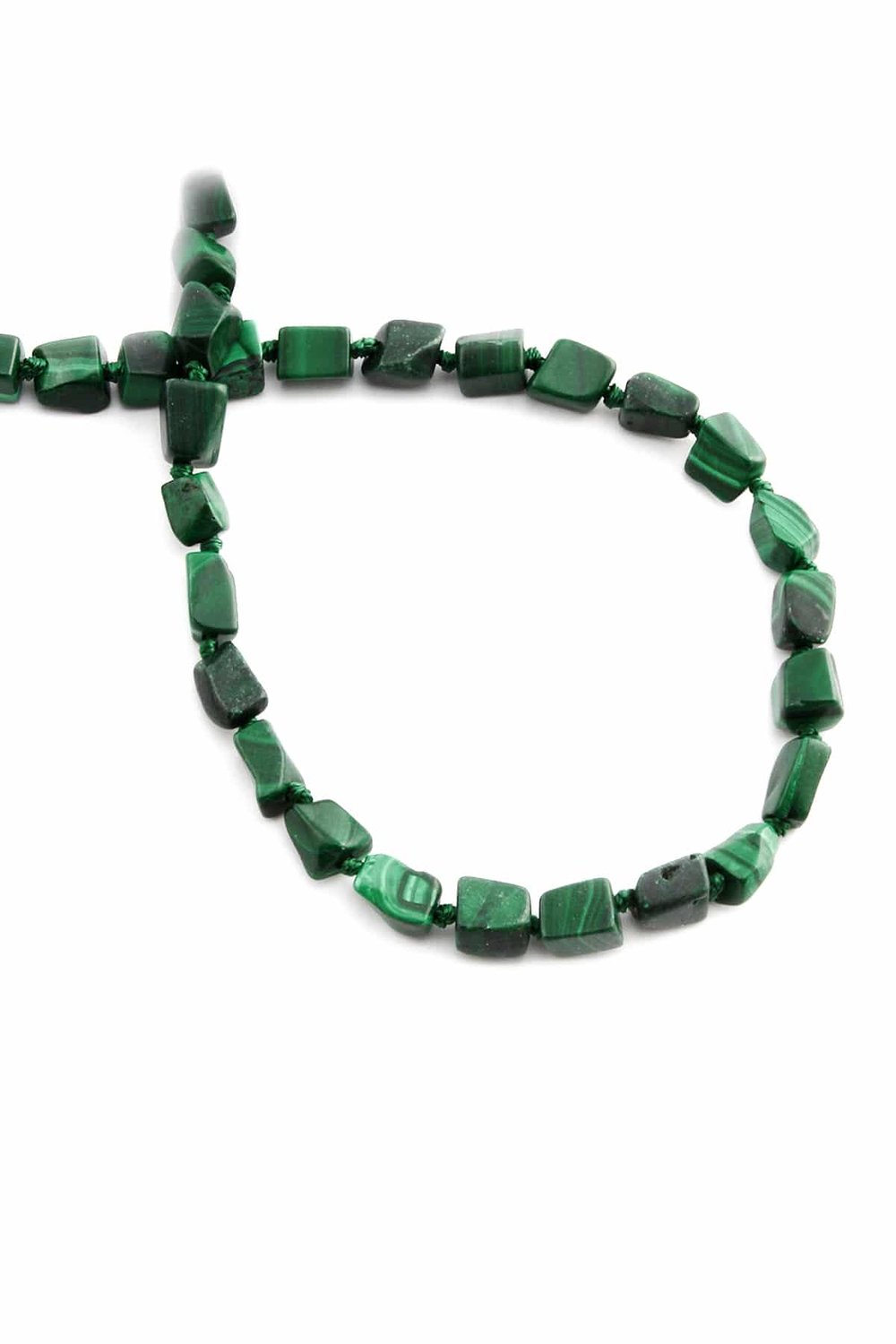 Malachite Natural Stone Rectangular Cut 5x7mm String Of Beads