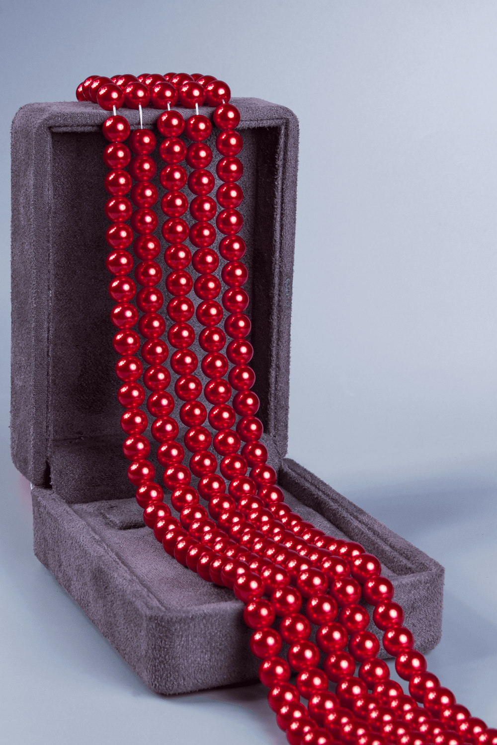 Majorca Pearl Stone Shiny Red 8mm Bead Strand