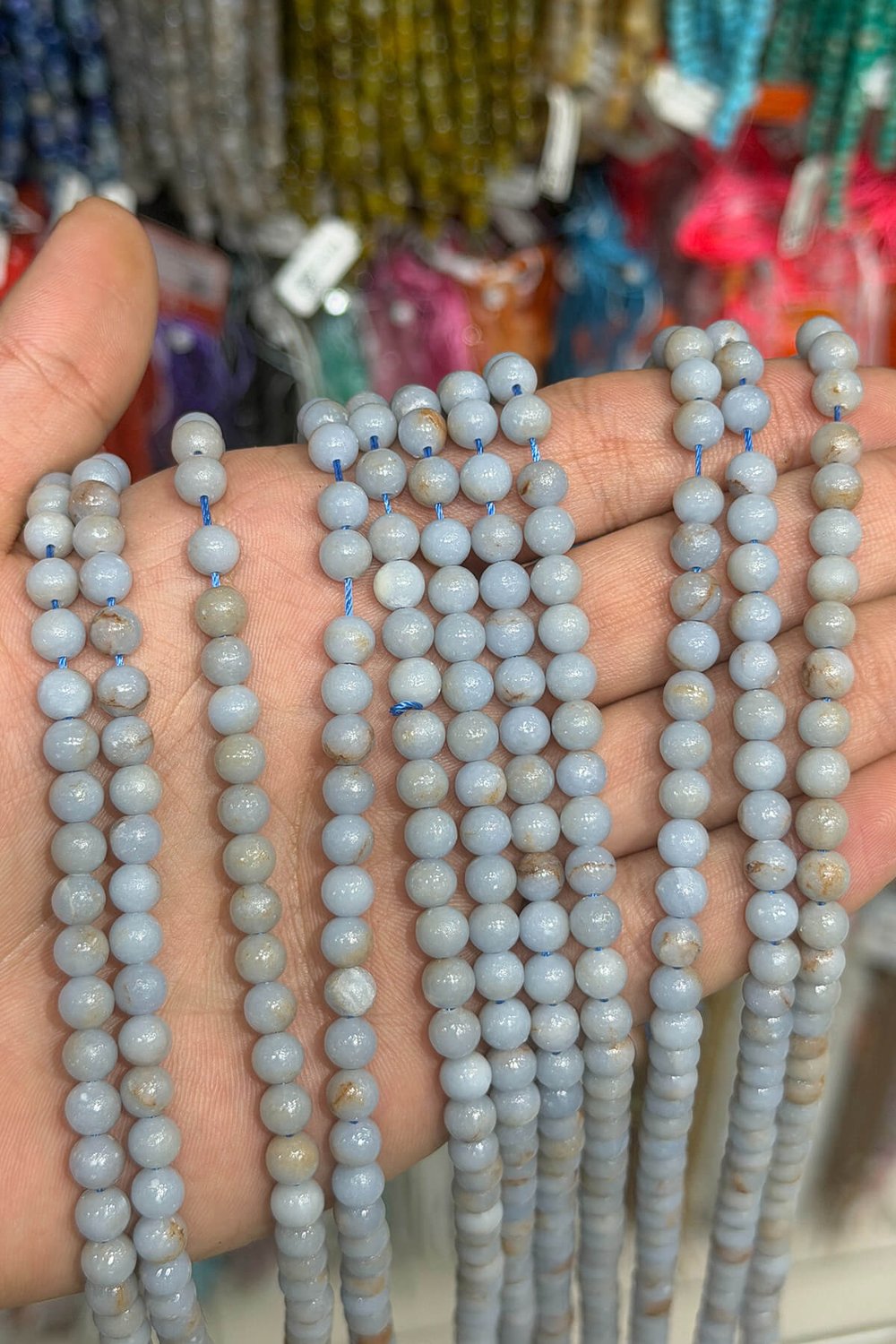 Melek Taşı Küre Kesim Parlak 6mm Doğal Taş Dizi [AA]