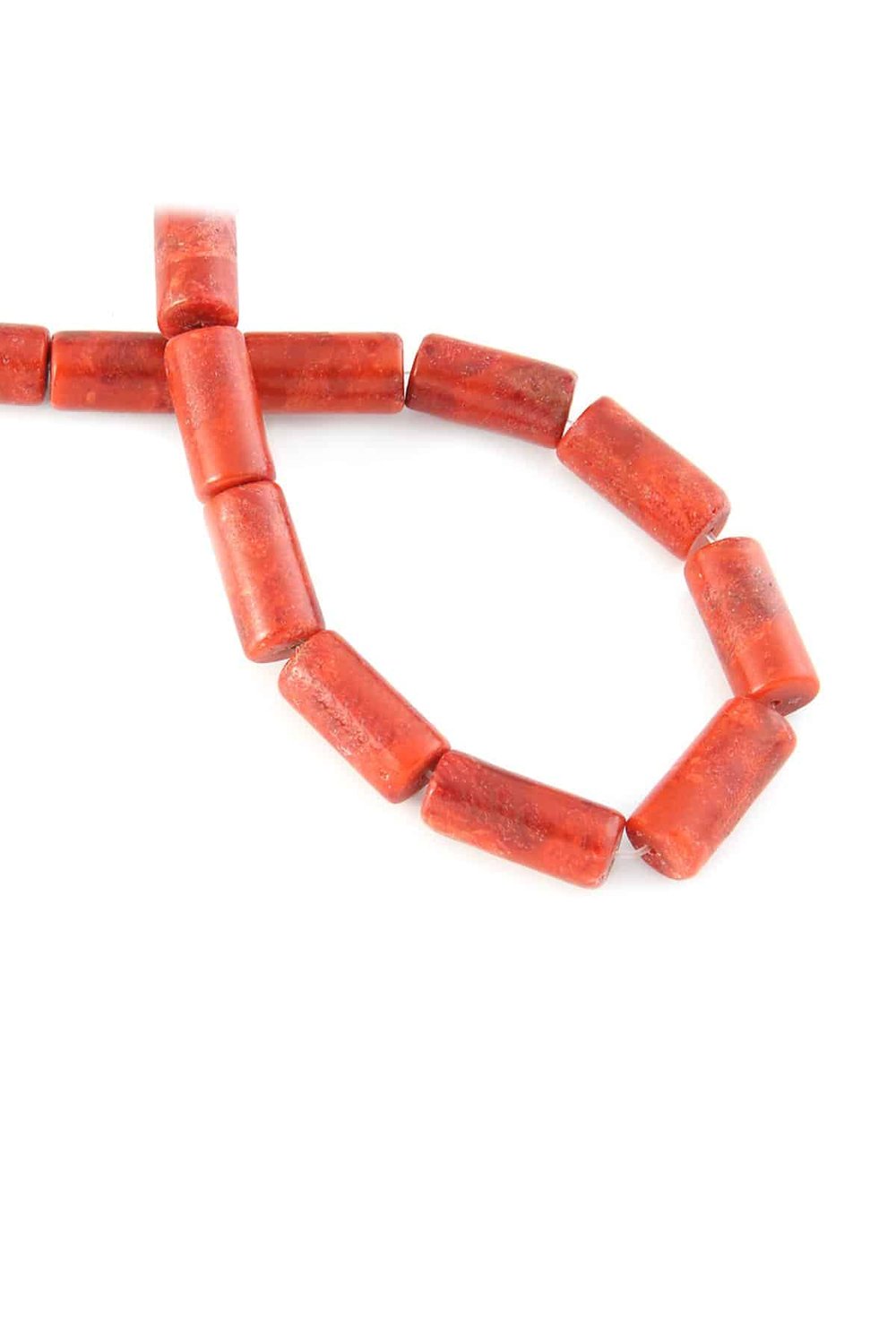 Grass Coral Natural Stone 10x20mm String Of Beads