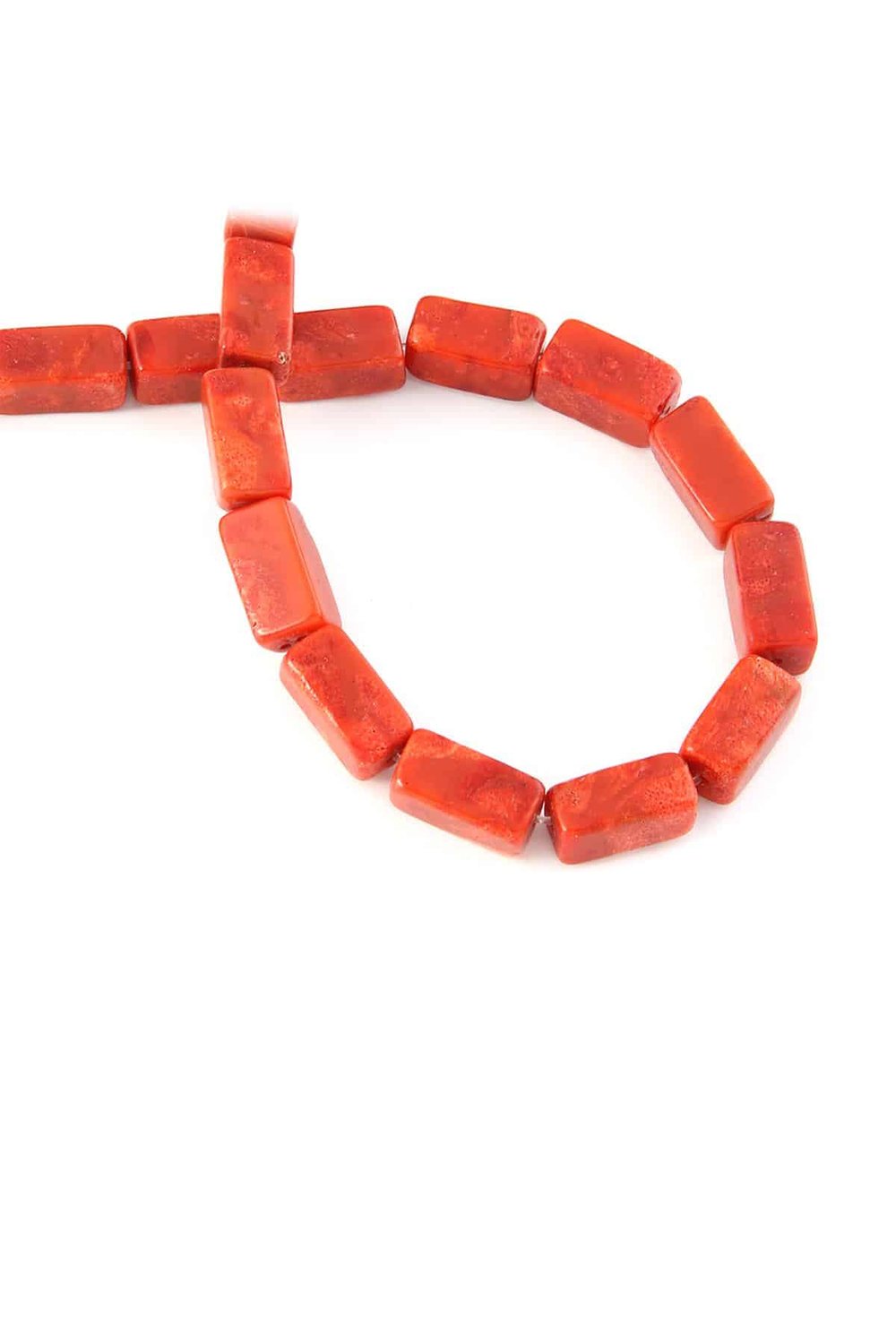Çim Mercan Taşı Dikdörtgen Kesim Parlak Kırmızı 12x14mm Doğal Taş Dizi [AA]