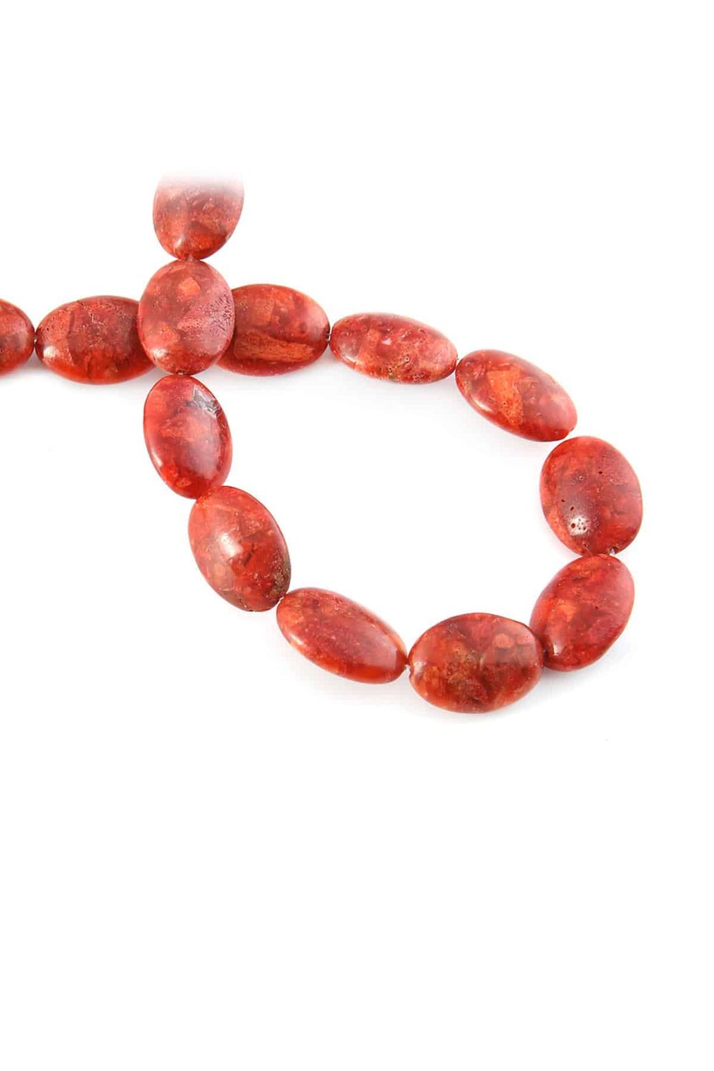 Çim Mercan Taşı Yuvarlak Kesim Parlak Kırmızı 13x18mm Doğal Taş Dizi [AA]