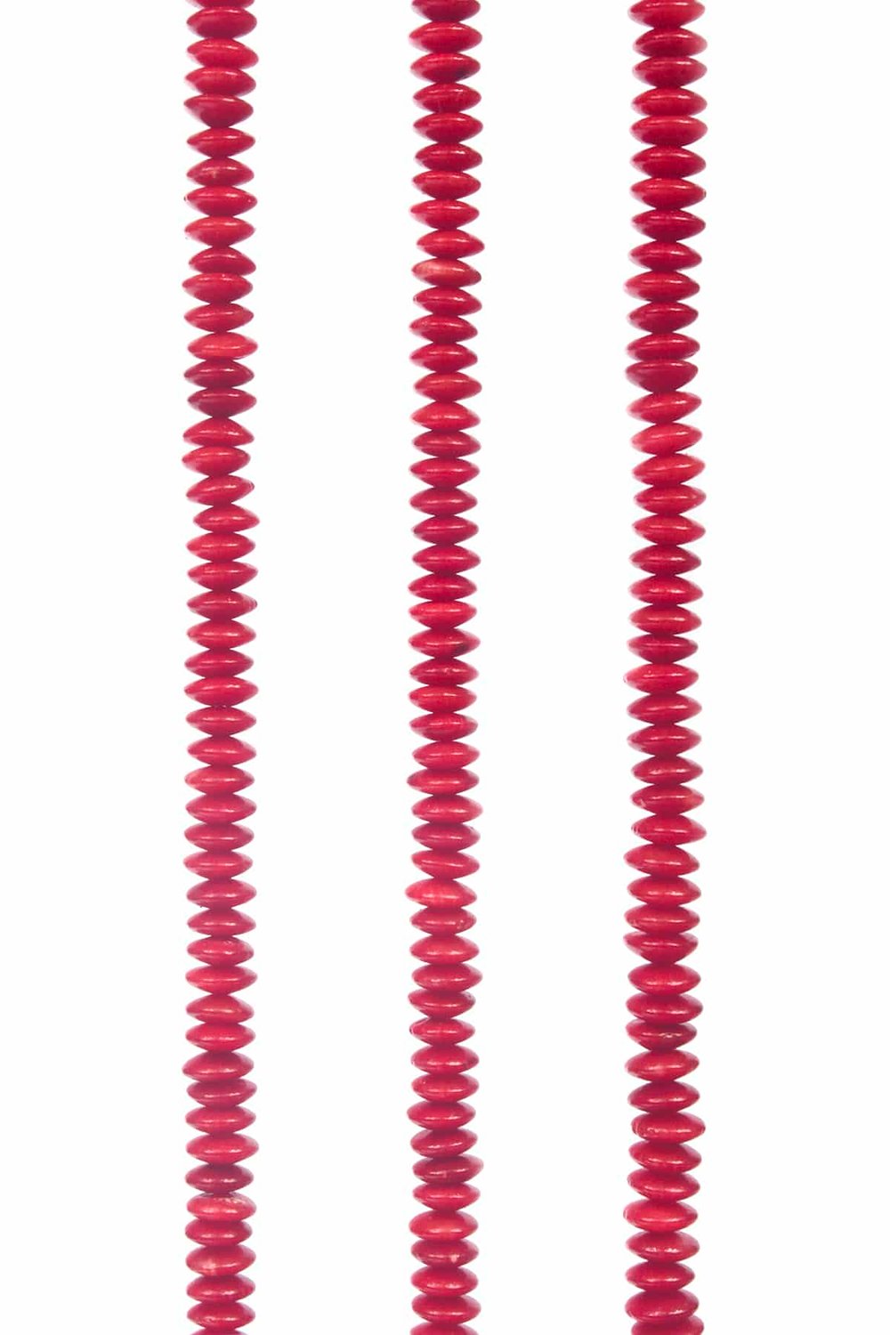 Mercan Taşı Rondela Kesim Parlak Kırmızı 6x3mm Doğal Taş Dizi [AA]