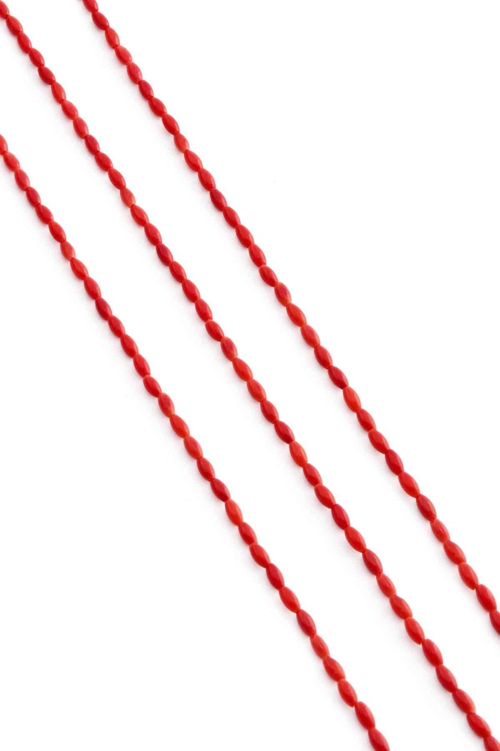 Mercan Taşı Arpa Kesim Kırmızı 2x4mm Doğal Taş Dizi