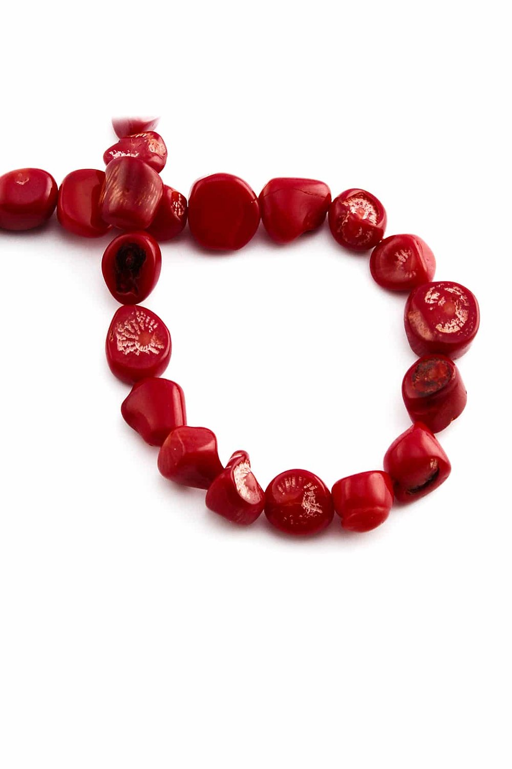 Coral Natural Stone Red String Of Beads