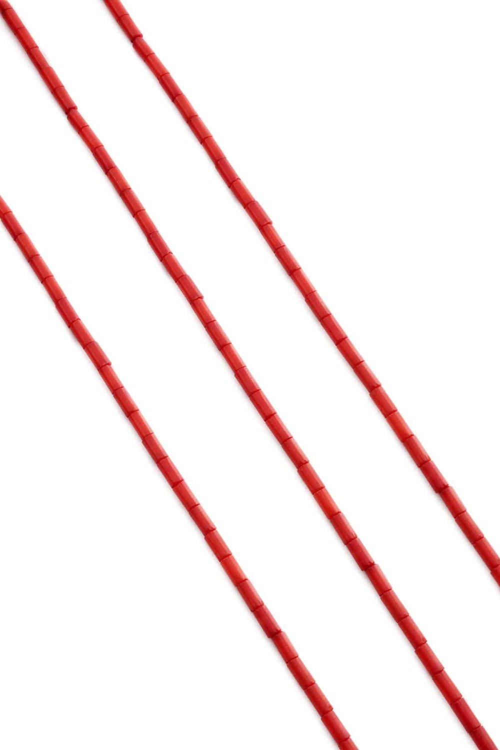 Mercan Taşı Silindir Kesim Kırmızı 3x6mm Doğal Taş Dizi