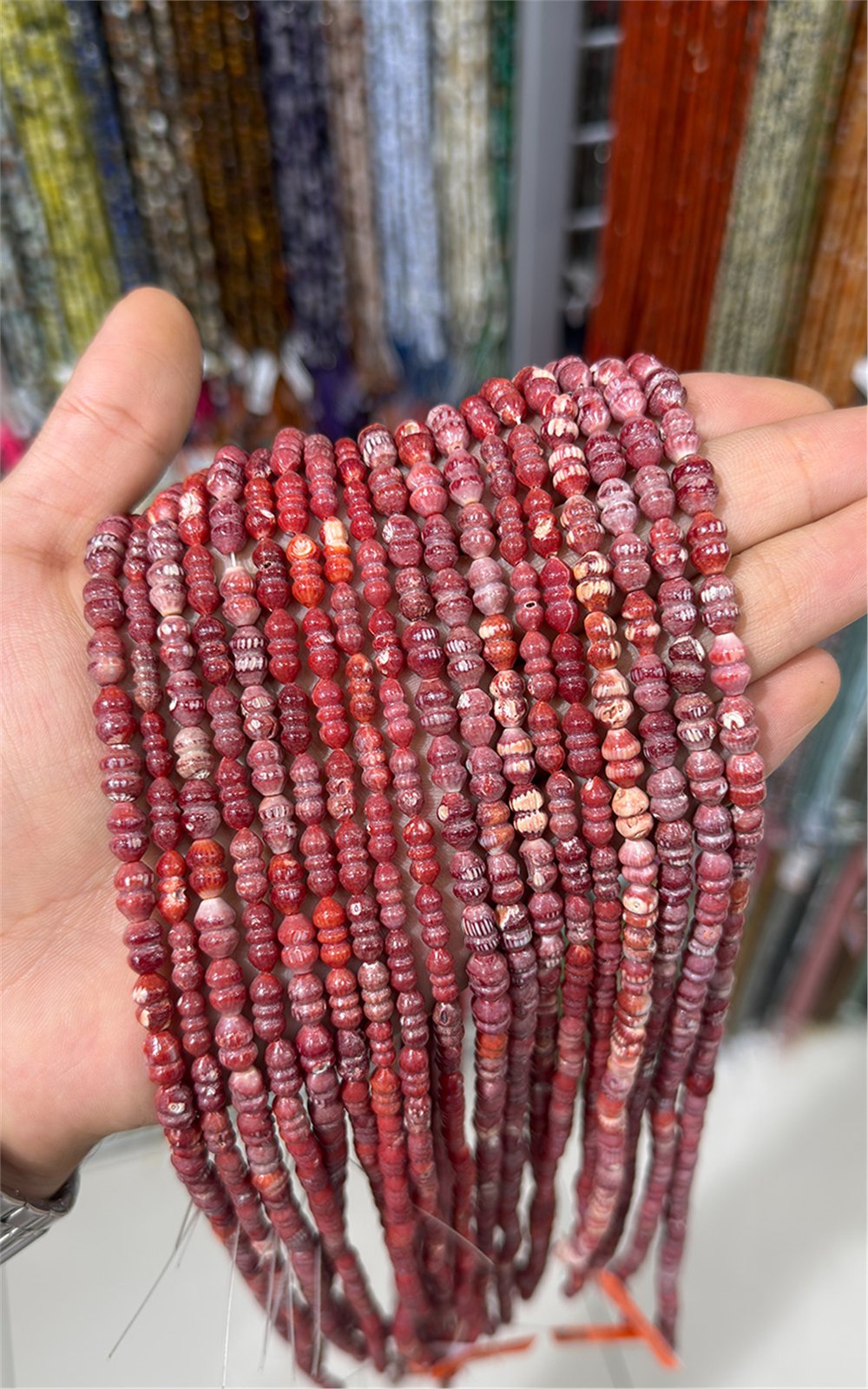 Mercan Doğal Taş Mor Çift Rondela 6x4mm Dizi