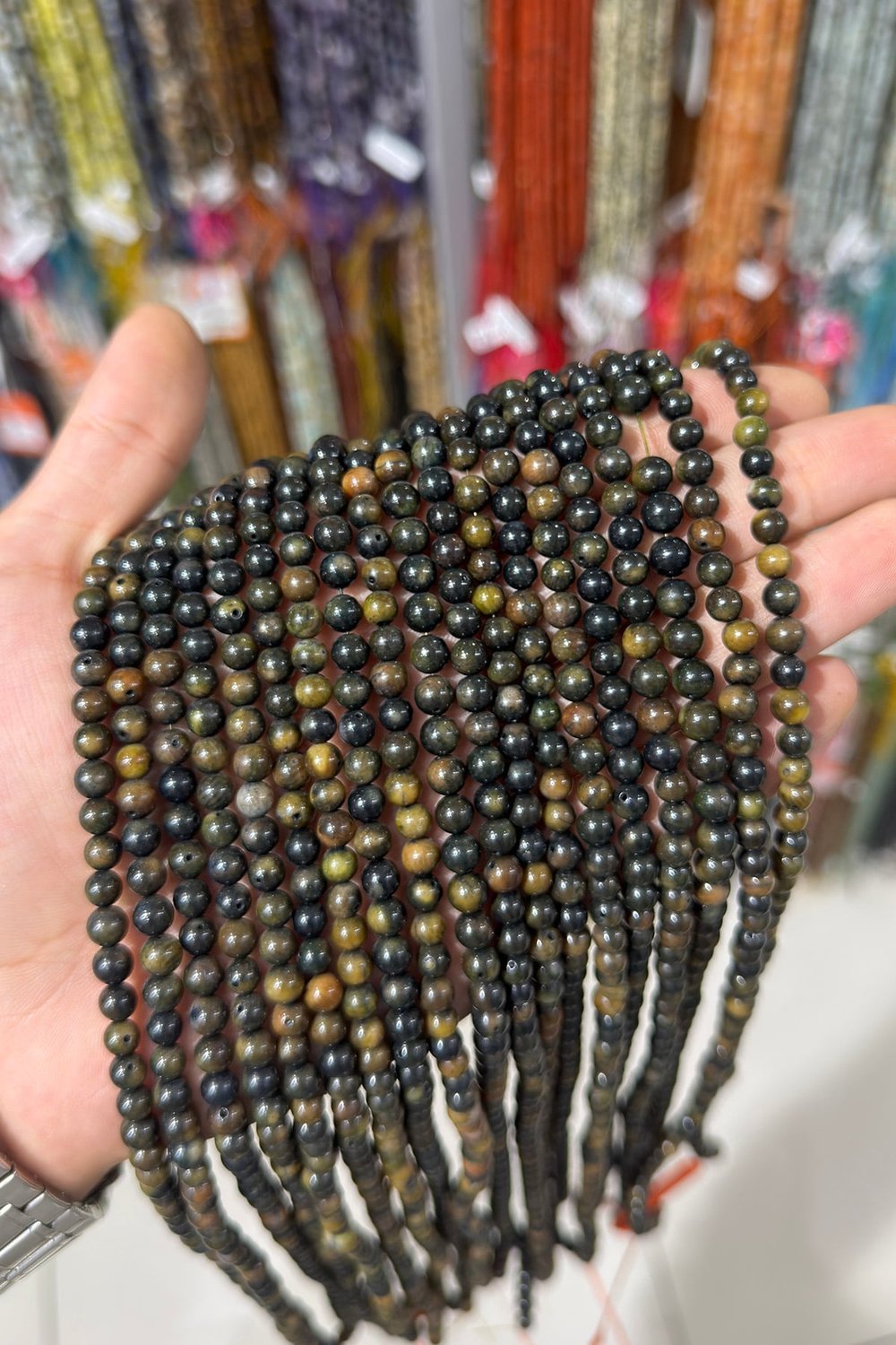 Mercan Doğal Taş Parlak Siyah Küre 6mm Dizi