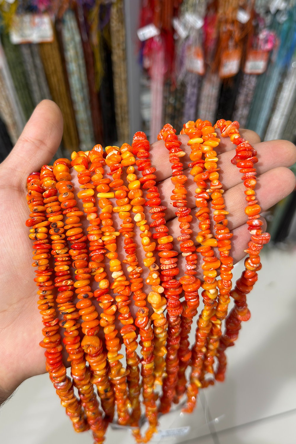 Mercan Doğal Taş Turuncu Parlak Rondela 3x8mm Dizi