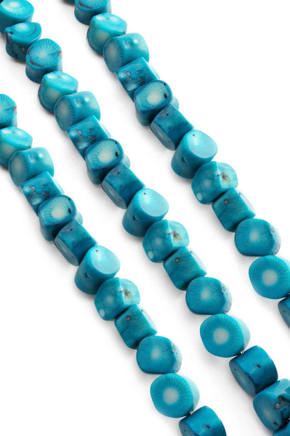 Coral Blue Natural Stone String Of Beads