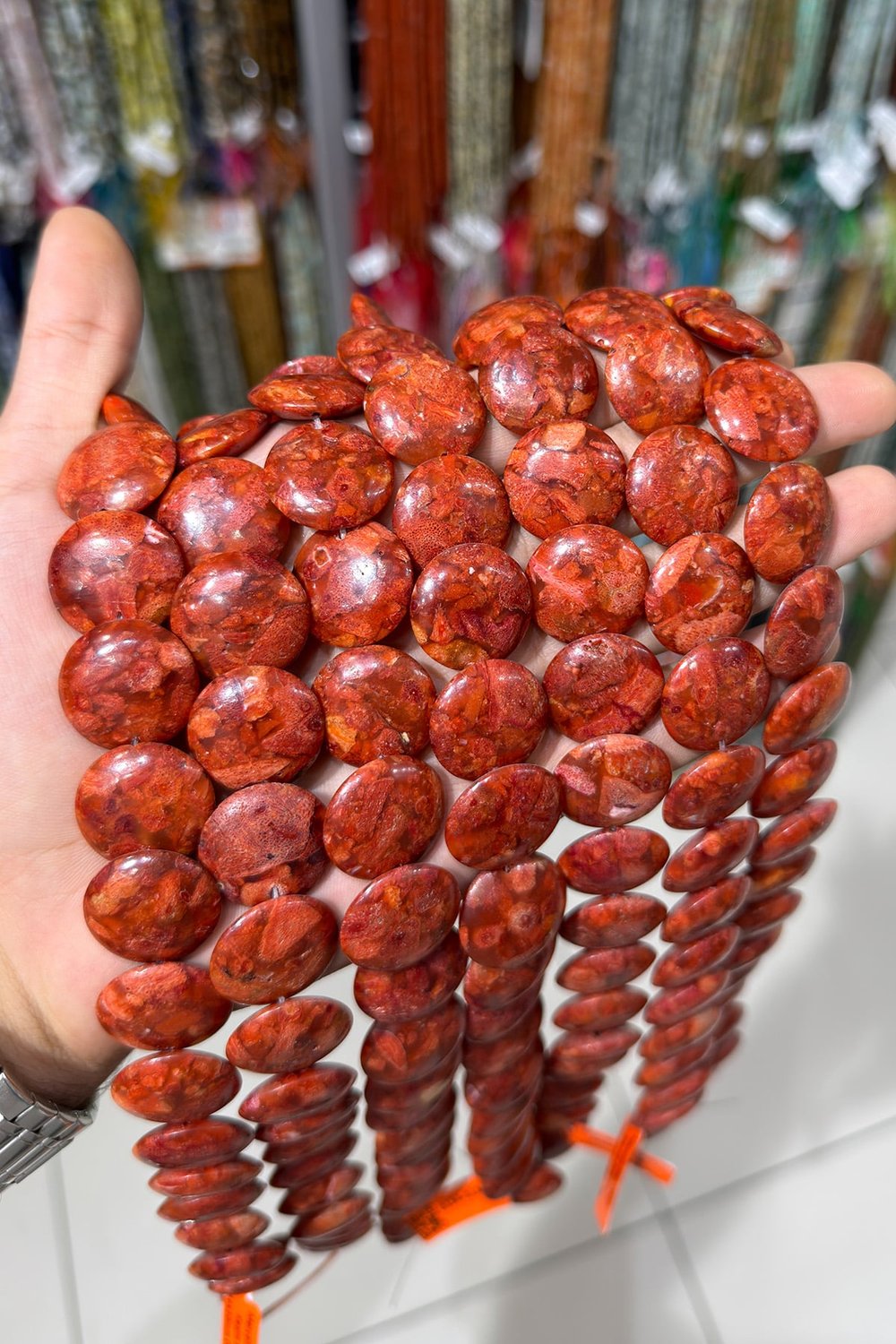 Mercan Taşı Rondela Kesim Pembe 4x6mm Doğal Taş Dizi