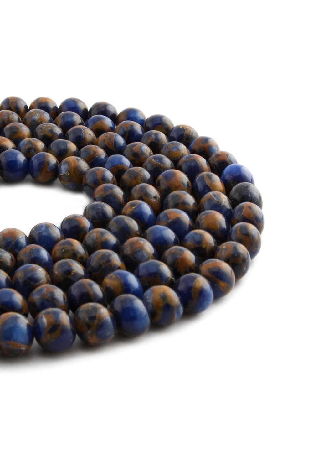Mix Natural Stone Navy Blue Globe Cut 8mm String Of Beads