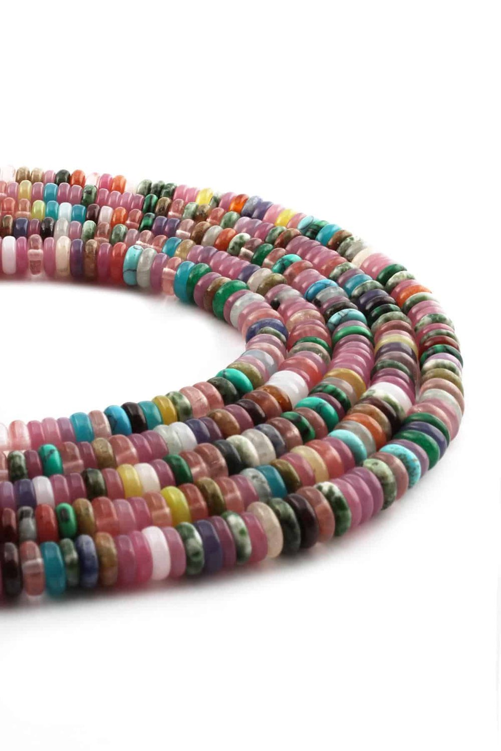 Mix Natural Stone Washer Cut 6x2mm String Of Beads