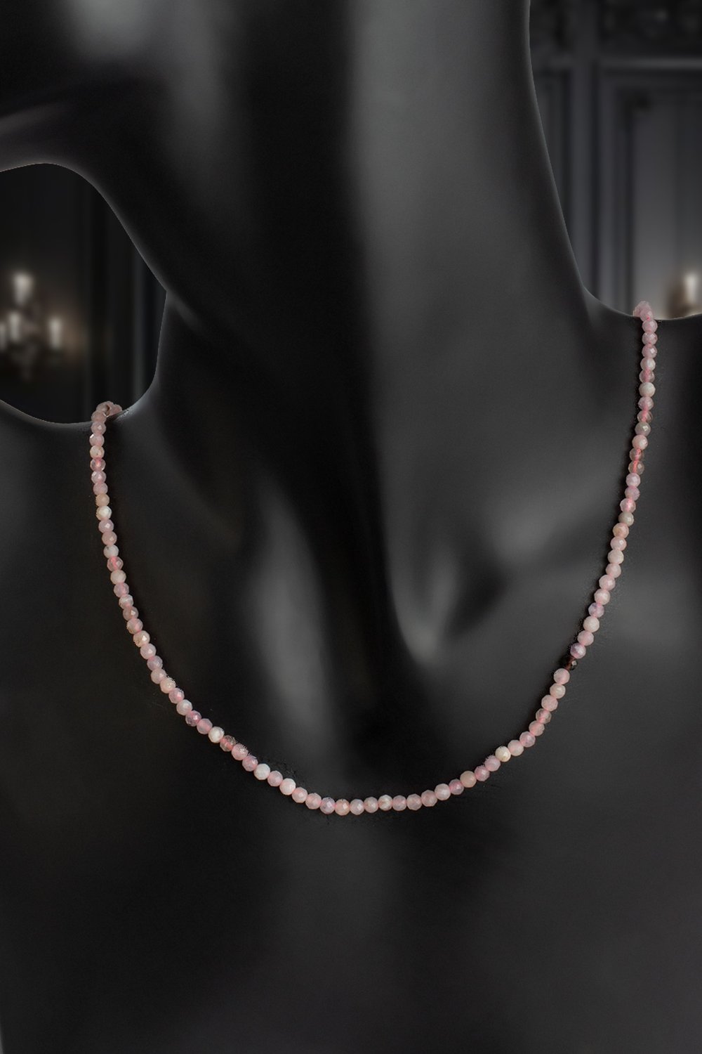 Morganit Doğal Taş Pembe Faset Küre Kesim 3mm Kolye