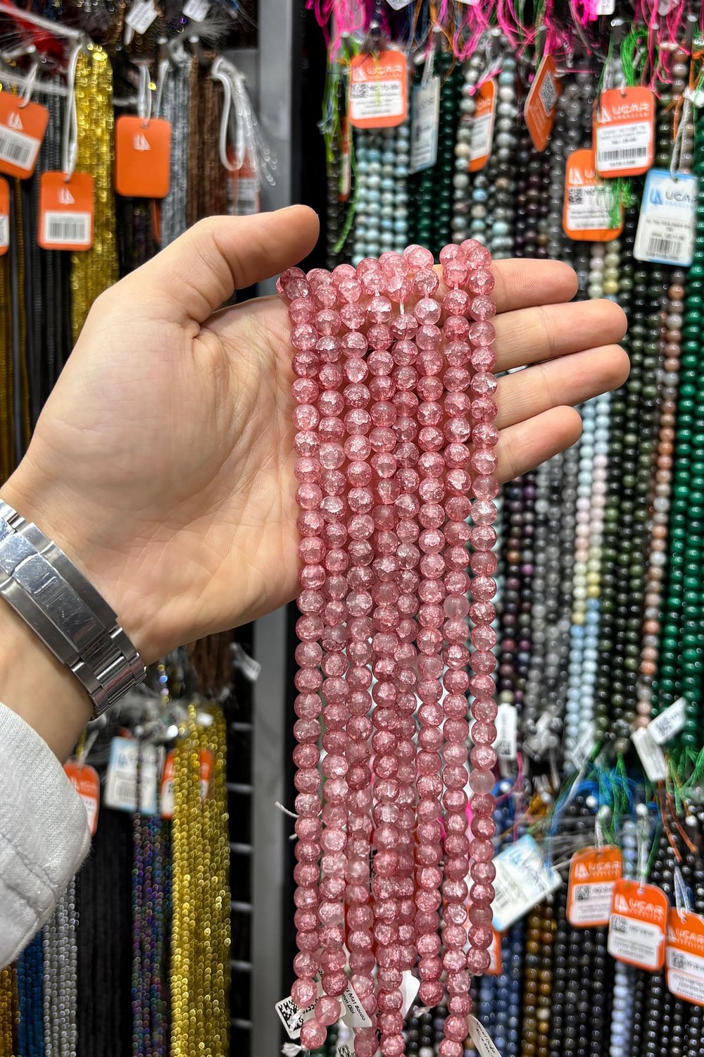 Najaf Natural Stone Matte Augerndy Globe Cut 8mm String Of Beads