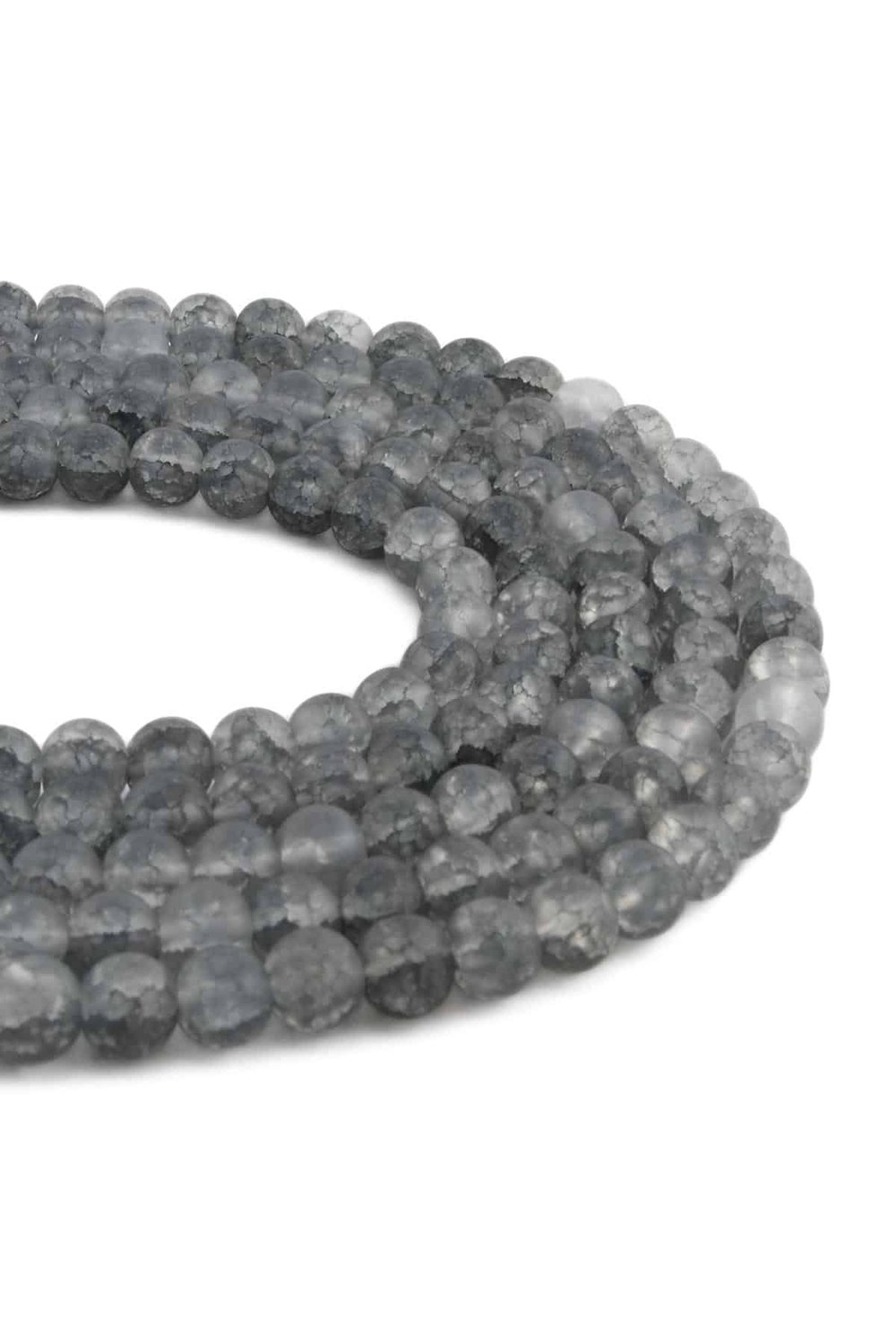 Najaf Natural Stone Matte Grey Globe Cut 6mm String Of Beads