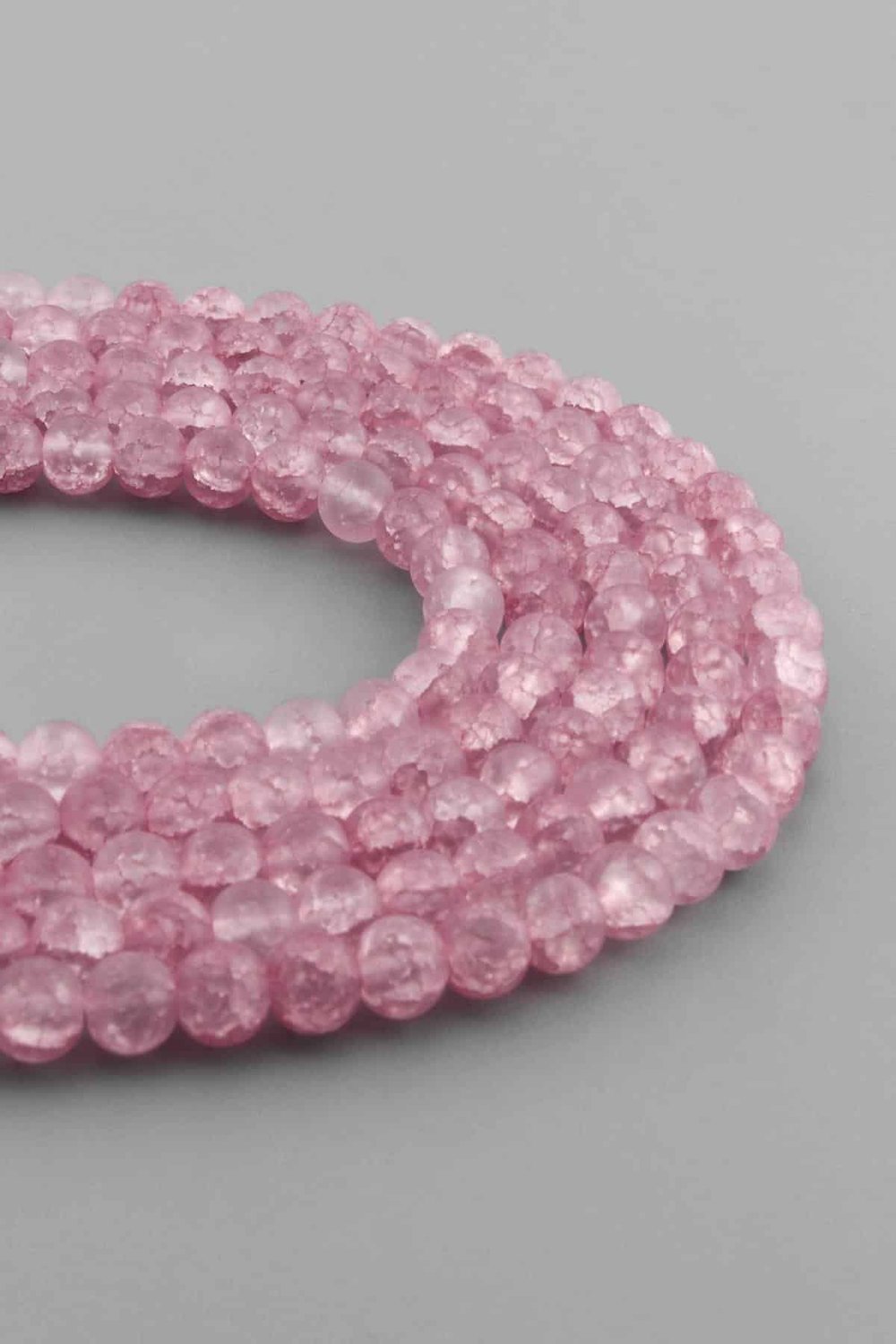 Najaf Natural Stone Matte Pink Globe Cut 6mm String Of Beads