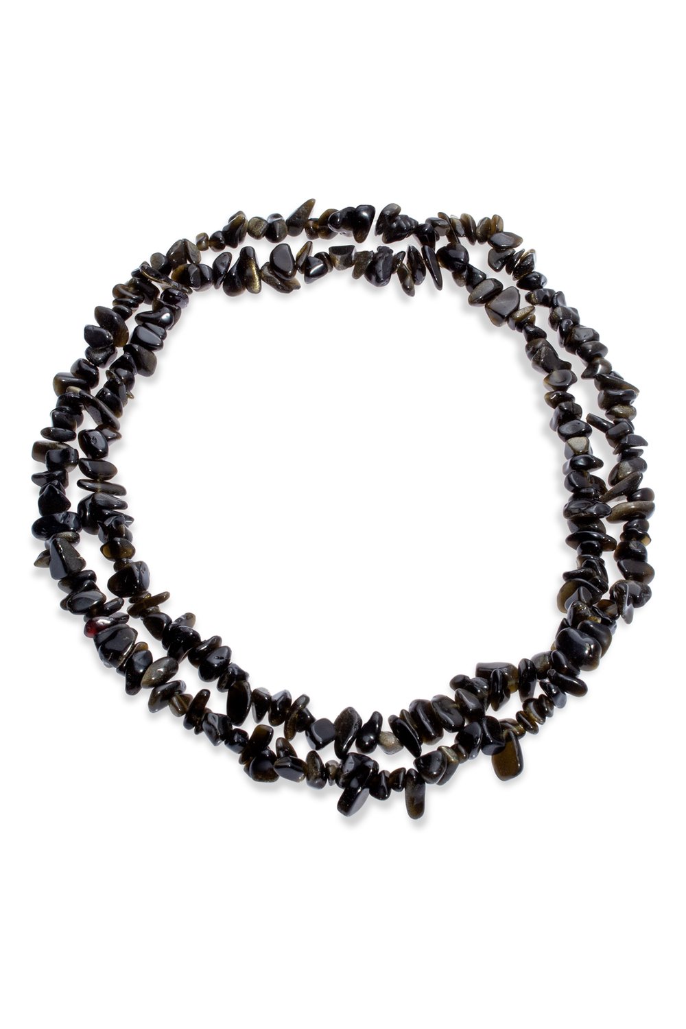 Obsidyen Doğal Kırık Taş Parlak 5x8mm Dizi