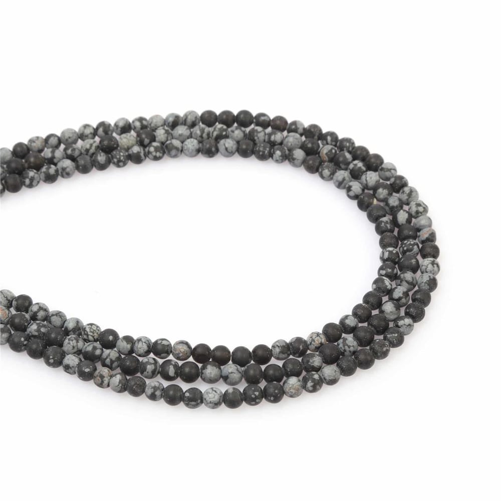 Obsidyen Taşı Küre Kesim 4mm Doğal Taş Dizi