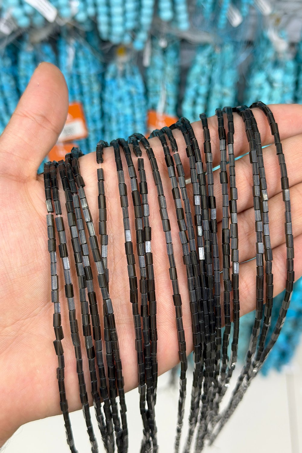 Obsidyen Taşı Dikdörtgen Kesim Parlak Siyah 2x4mm Doğal Taş Dizi