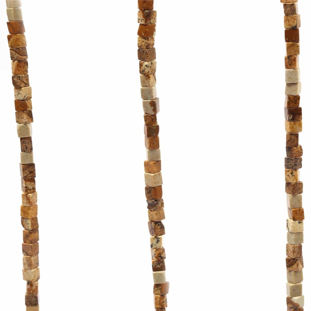 Ağaç Jasper Taşı Küp Kesim 6x6mm Doğal Taş Dizi