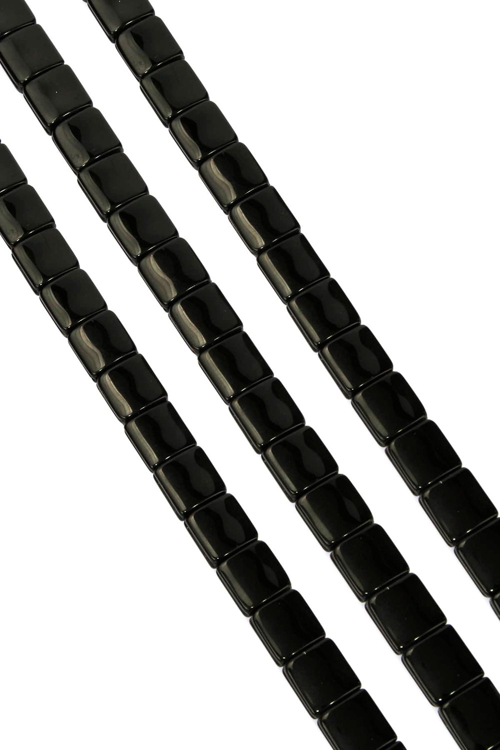 Oniks Taşı Kare Kesim Parlak Siyah 10x5mm Doğal Taş Dizi