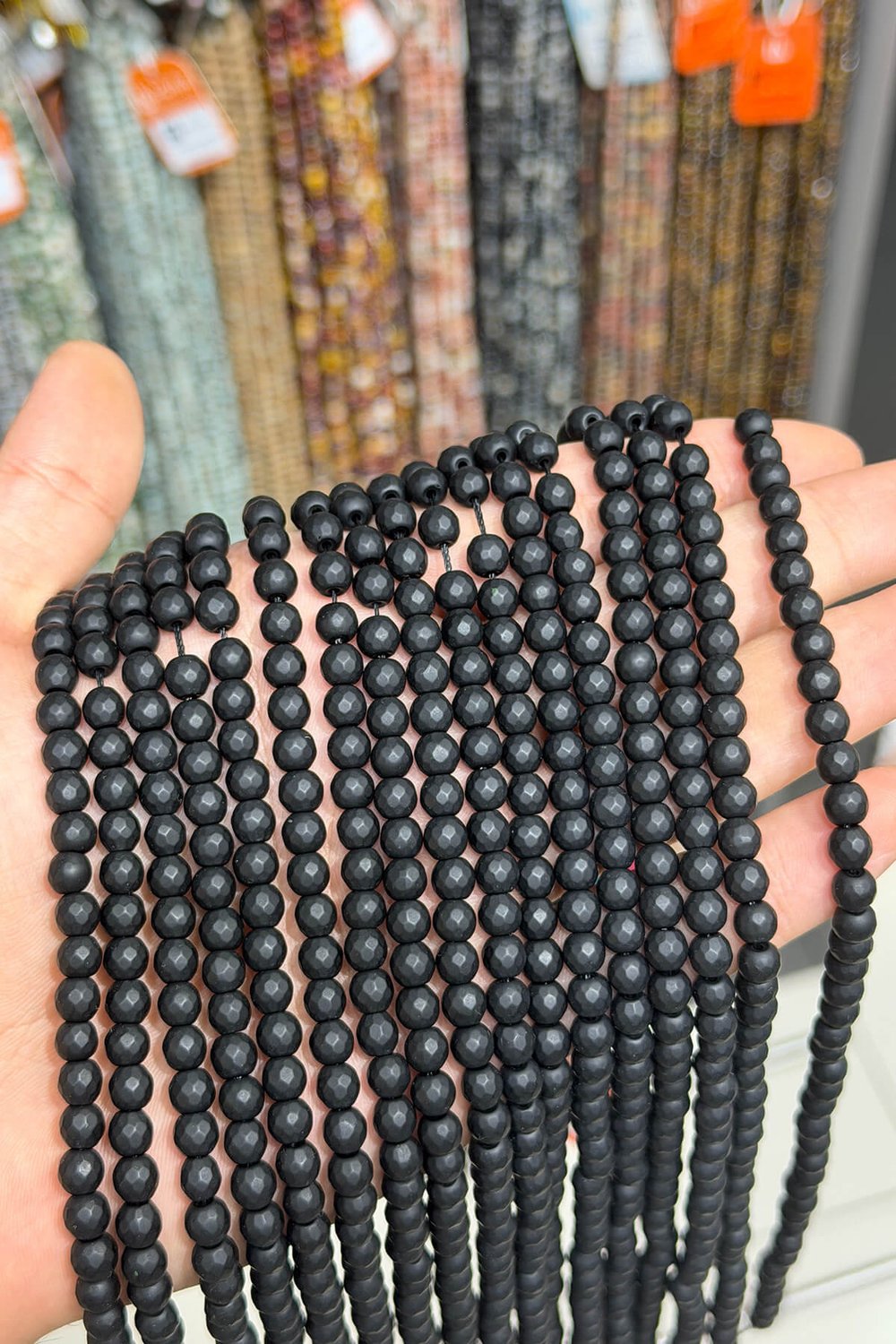 Oniks Taşı Küre Faset Kesim Mat 6mm Doğal Taş Dizi [B]