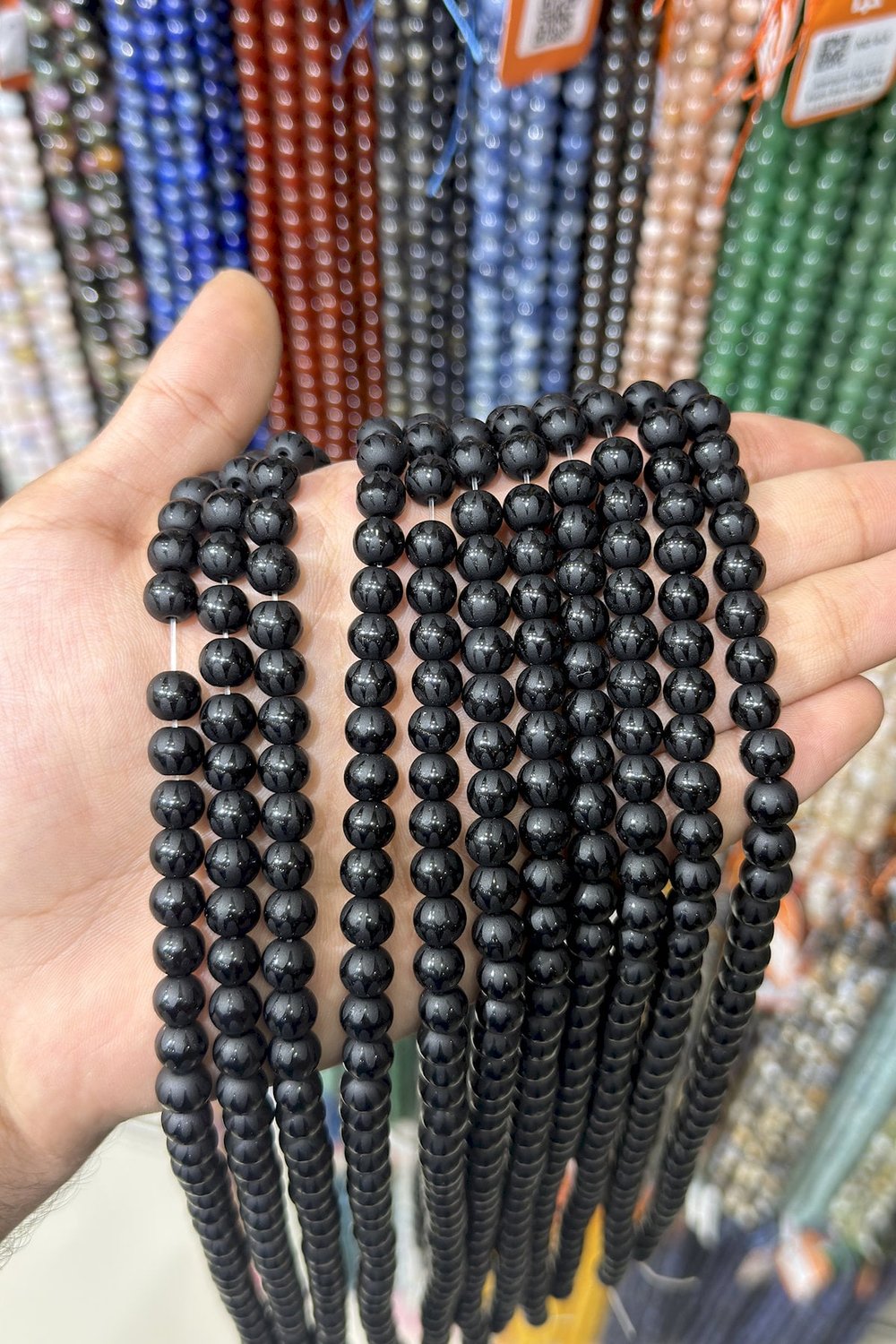 Oniks Taşı Yarasa Lazerli Küre Kesim Mat 8mm Doğal Taş Dizi [AB+]