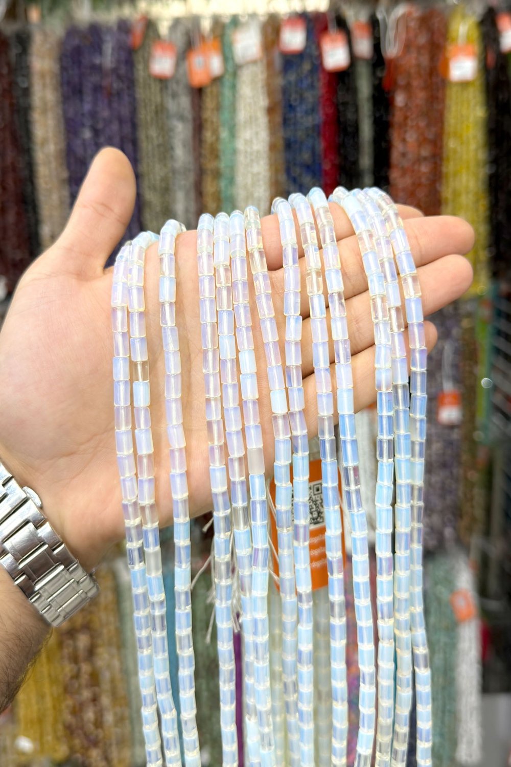 Opal Doğal Taş Parlak Silindir Kesim 5x8mm Dizi [AA]