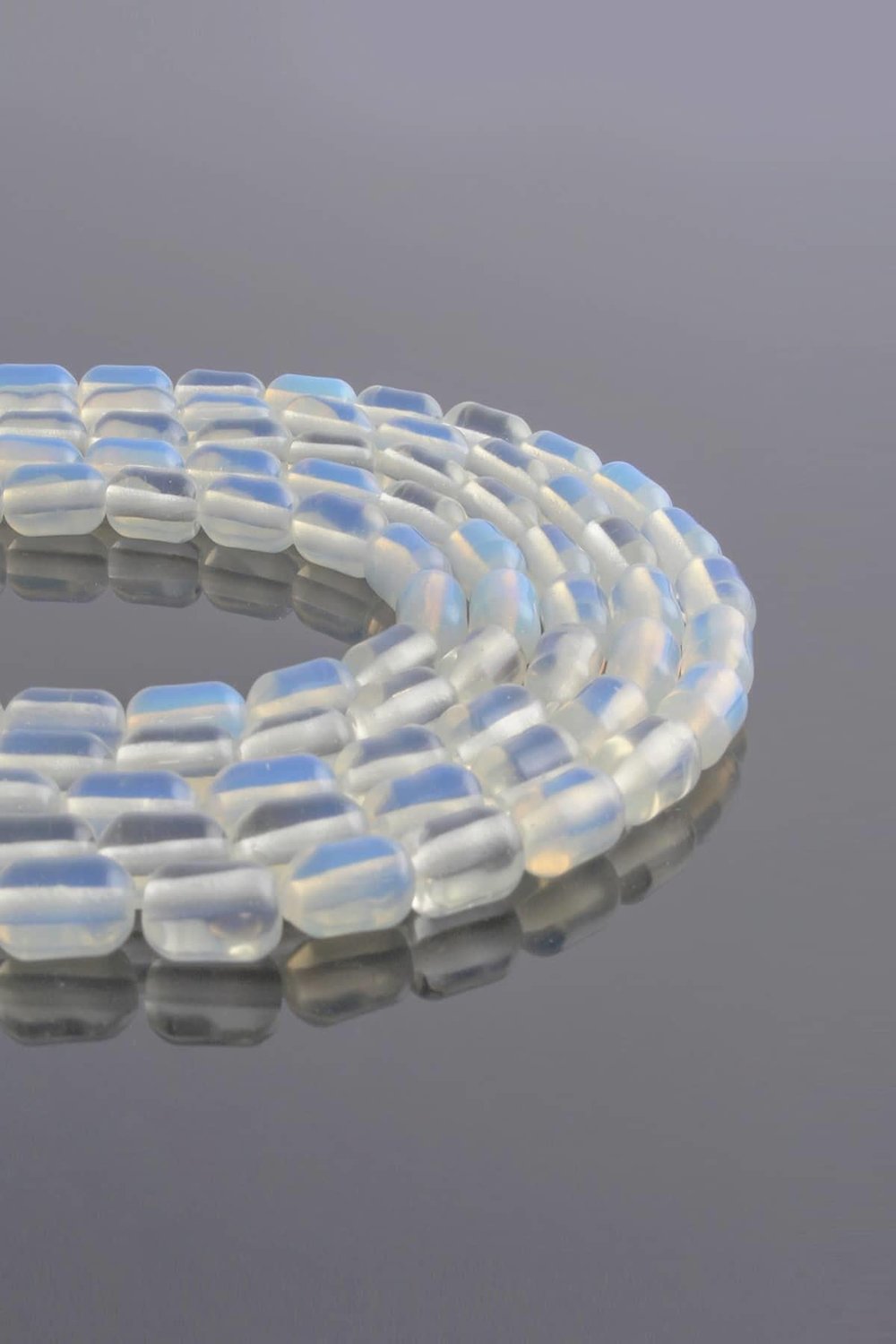 Opal Natural Stone Shiny Cylinder Cut 6x10mm String Of Beads