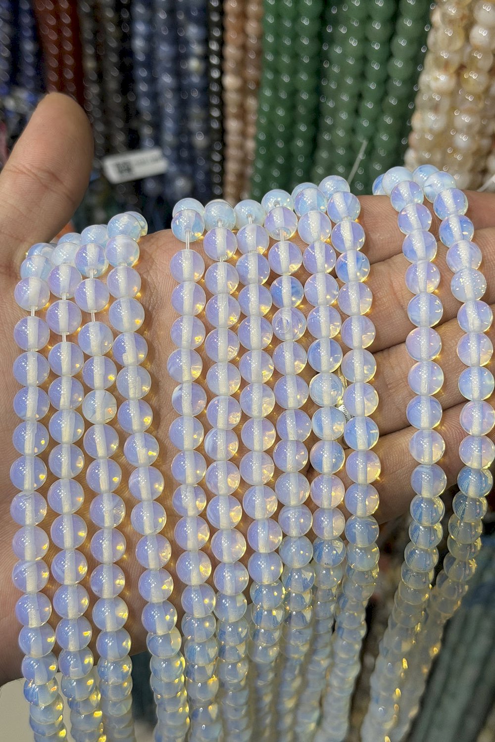 Opal Taşı Şeffaf Küre Kesim Parlak Şeffaf 8mm Doğal Taş Dizi [Ab]