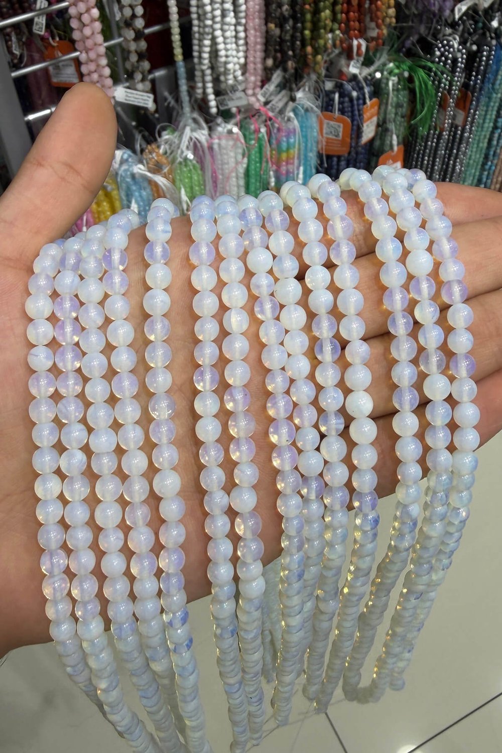 Opal Taşı Şeffaf Küre Kesim Parlak Şeffaf 6mm Doğal Taş Dizi [AB]
