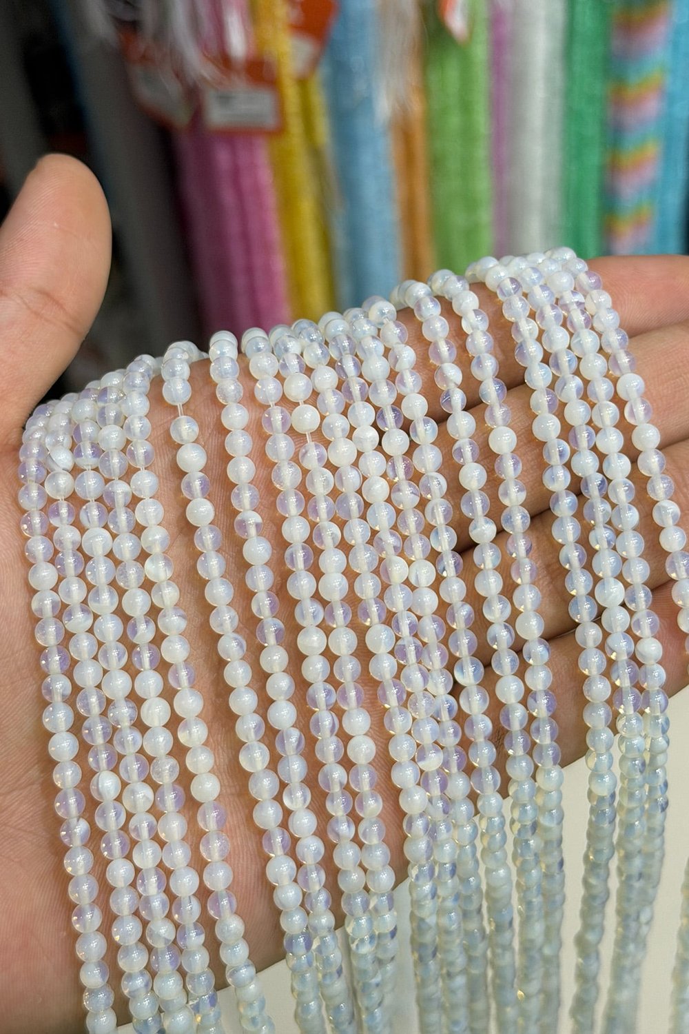 Opal Taşı Şeffaf Küre Kesim Parlak Şeffaf 4mm Doğal Taş Dizi [AB]