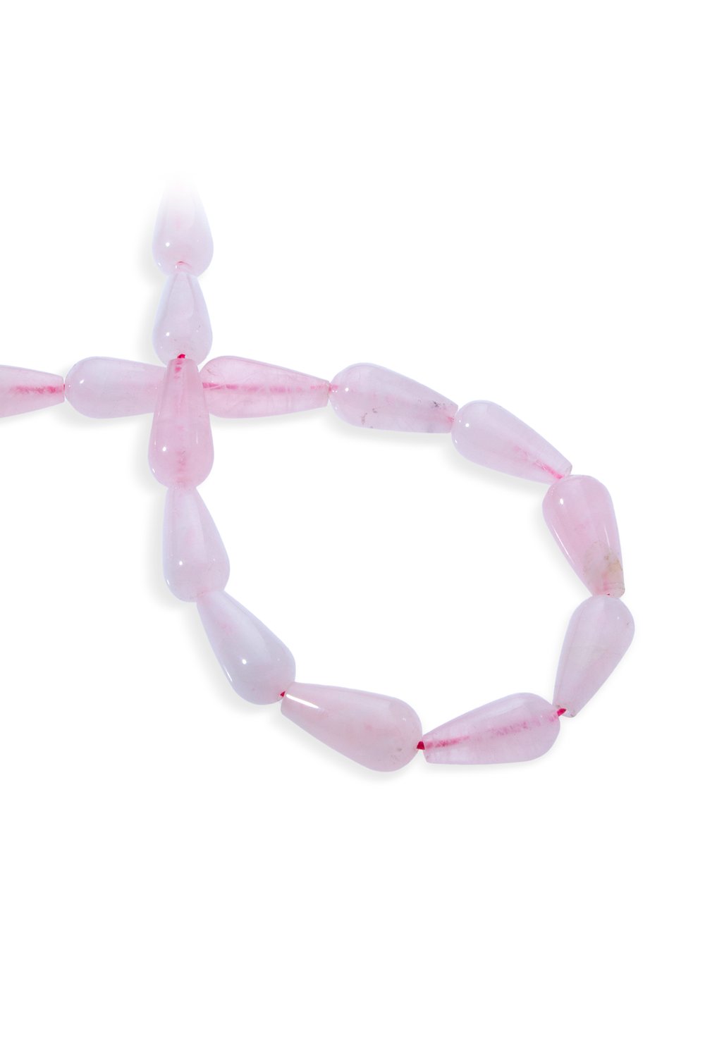 Pembe Kuvars Doğal Taş Damla Kesim 10x20mm Dizi