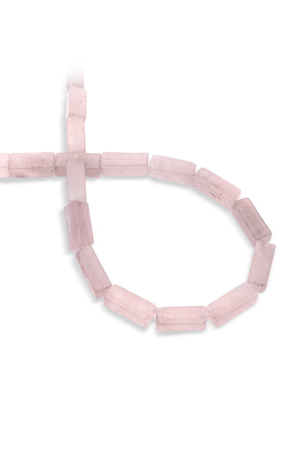 Pembe Kuvars Doğal Taş Dikdörtgen Kesim 8x20mm Dizi