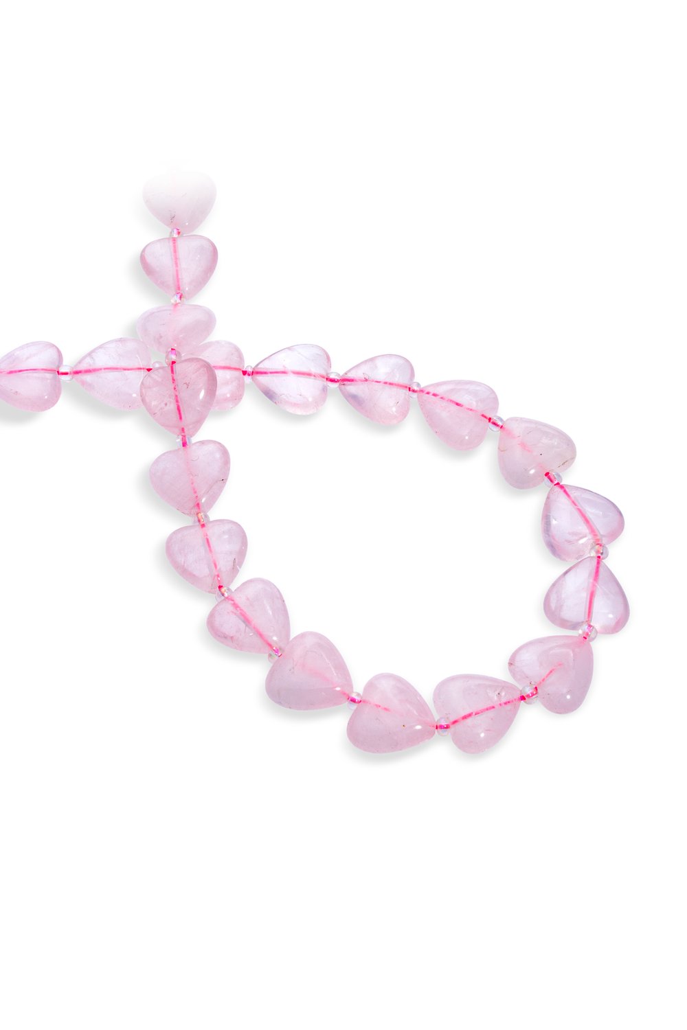 Pembe Kuvars Taşı Kalp Kesim 15mm Doğal Taş Dizi
