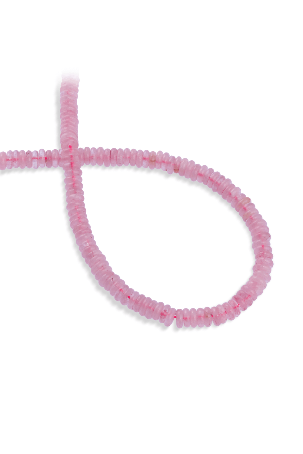 Pembe Kuvars Doğal Taş Rondela Kesim 6x2mm Dizi Dizi